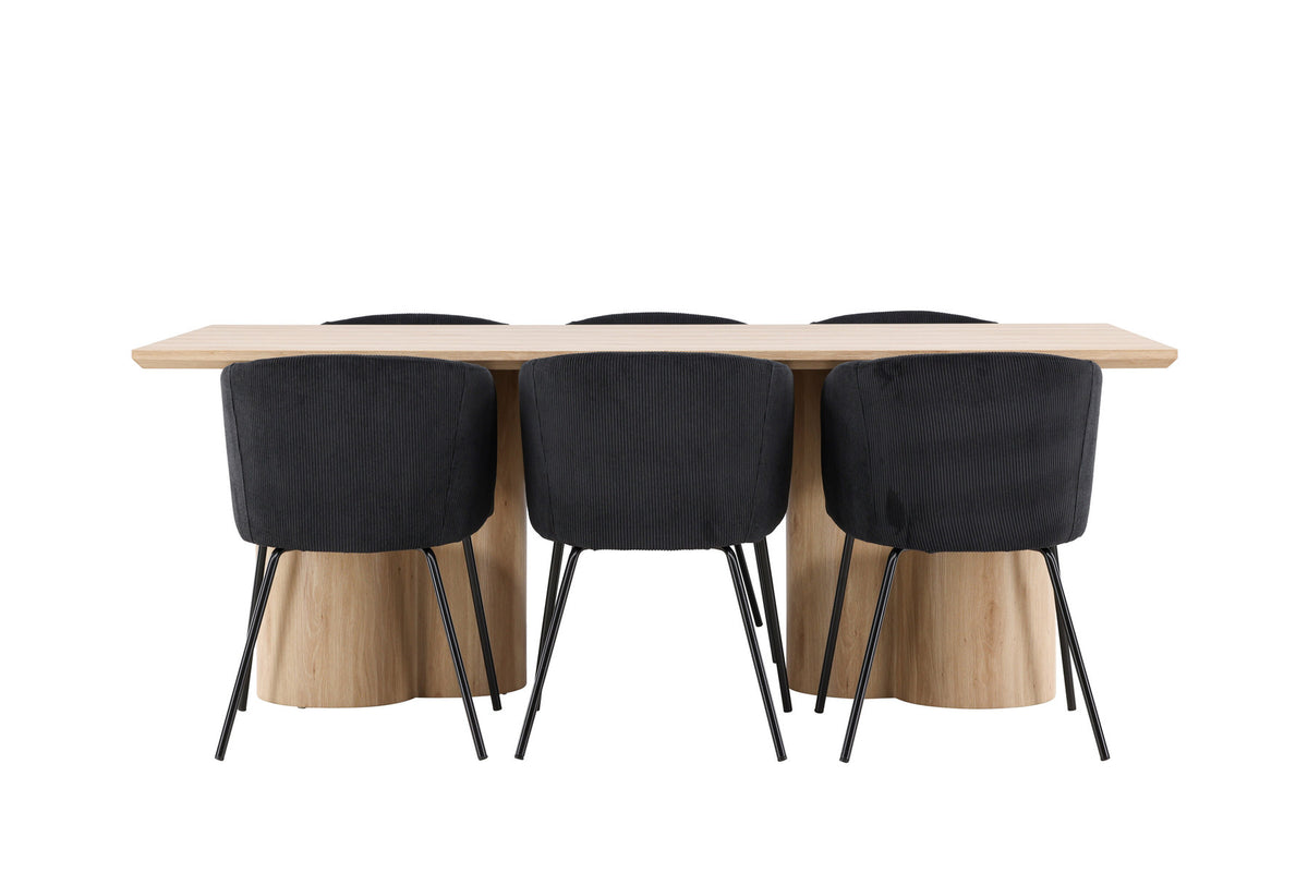 Olivia Esstisch mit Stühlen von Berit in Schwarz präsentiert im Onlineshop von KAQTU Design AG. Esszimmerset ist von Venture Home