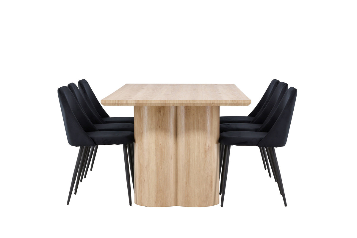 Olivia Esstisch mit Night Stühlen in Schwarz präsentiert im Onlineshop von KAQTU Design AG. Esszimmerset ist von Venture Home