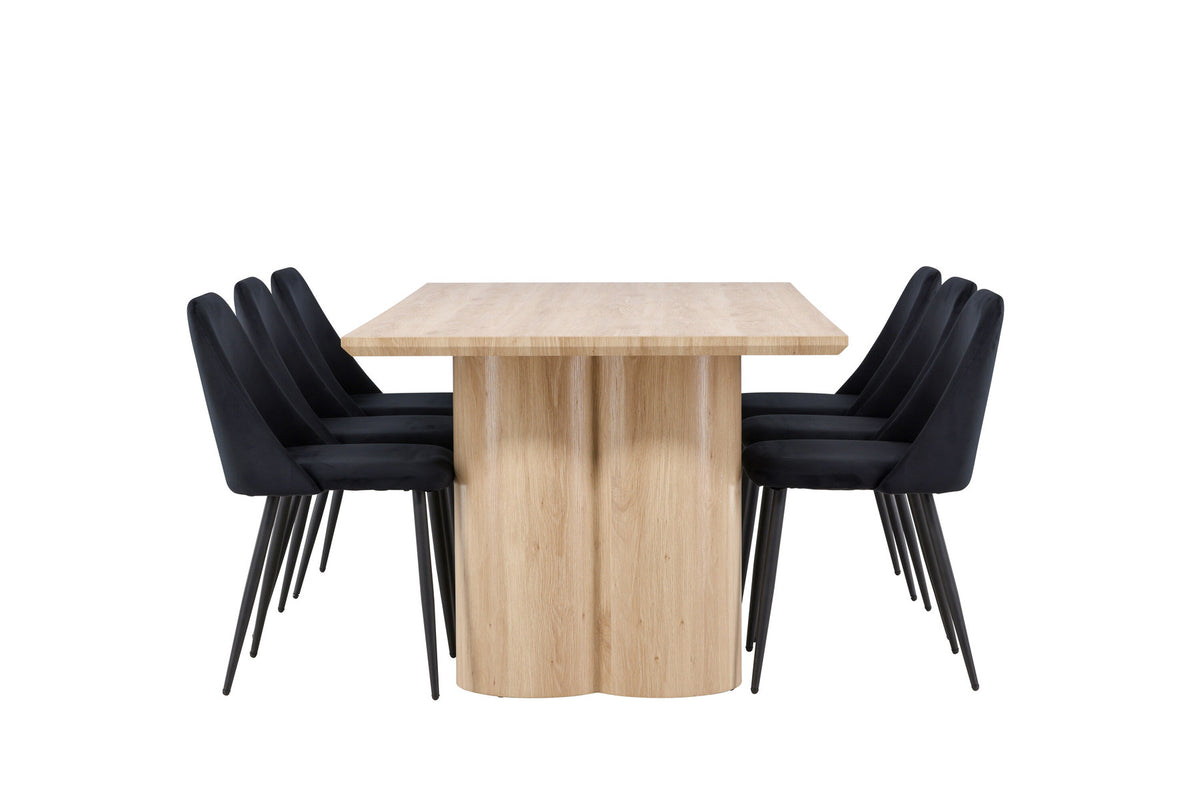 Olivia Esstisch mit Night Stühlen in Schwarz präsentiert im Onlineshop von KAQTU Design AG. Esszimmerset ist von Venture Home