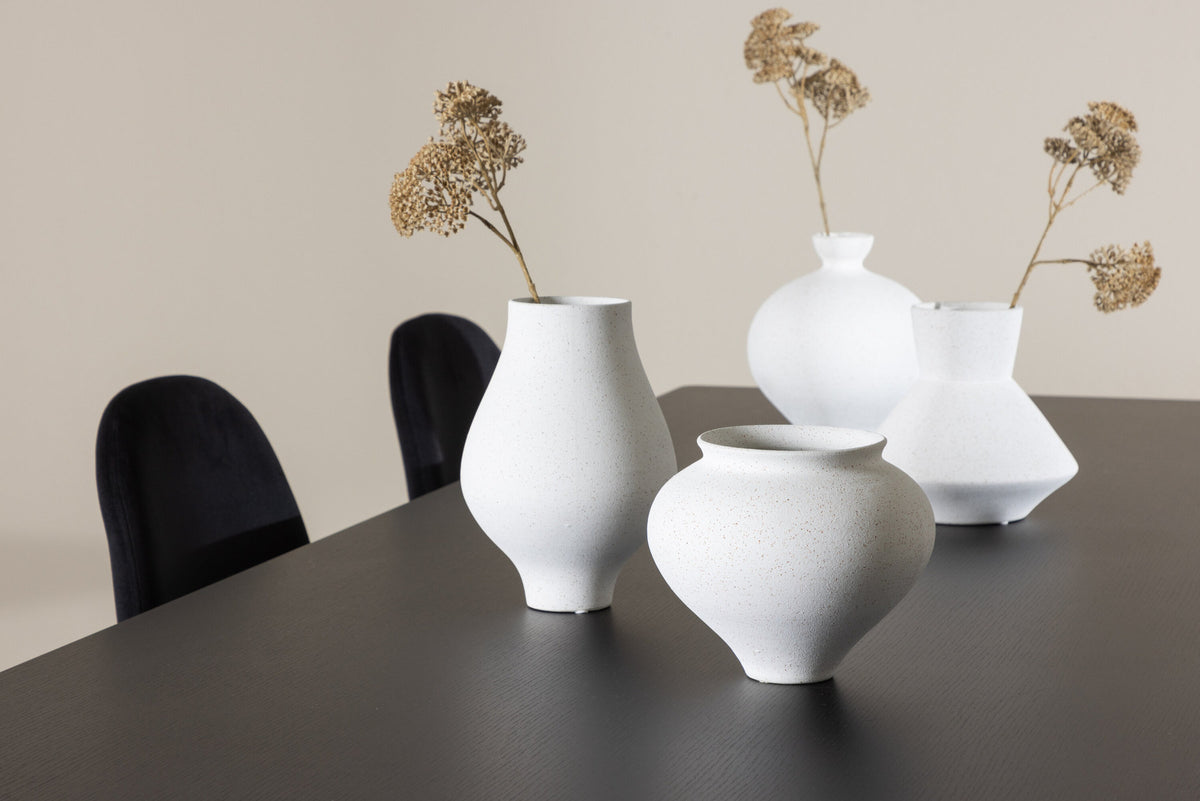 Ellis Esstisch mit Polar Stühlen in Schwarz präsentiert im Onlineshop von KAQTU Design AG. Esszimmerset ist von Venture Home