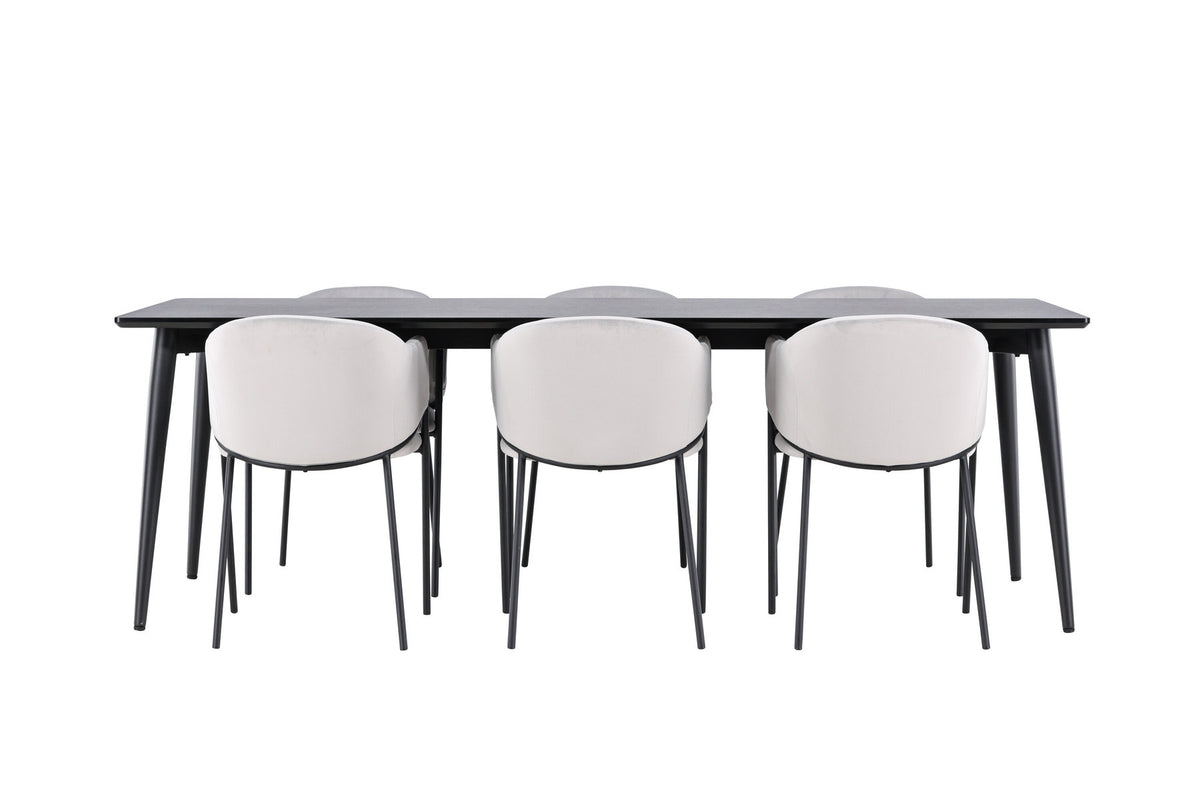 Tisch Ellis mit Stühlen Evelina in Grau präsentiert im Onlineshop von KAQTU Design AG. Esszimmerset ist von Venture Home