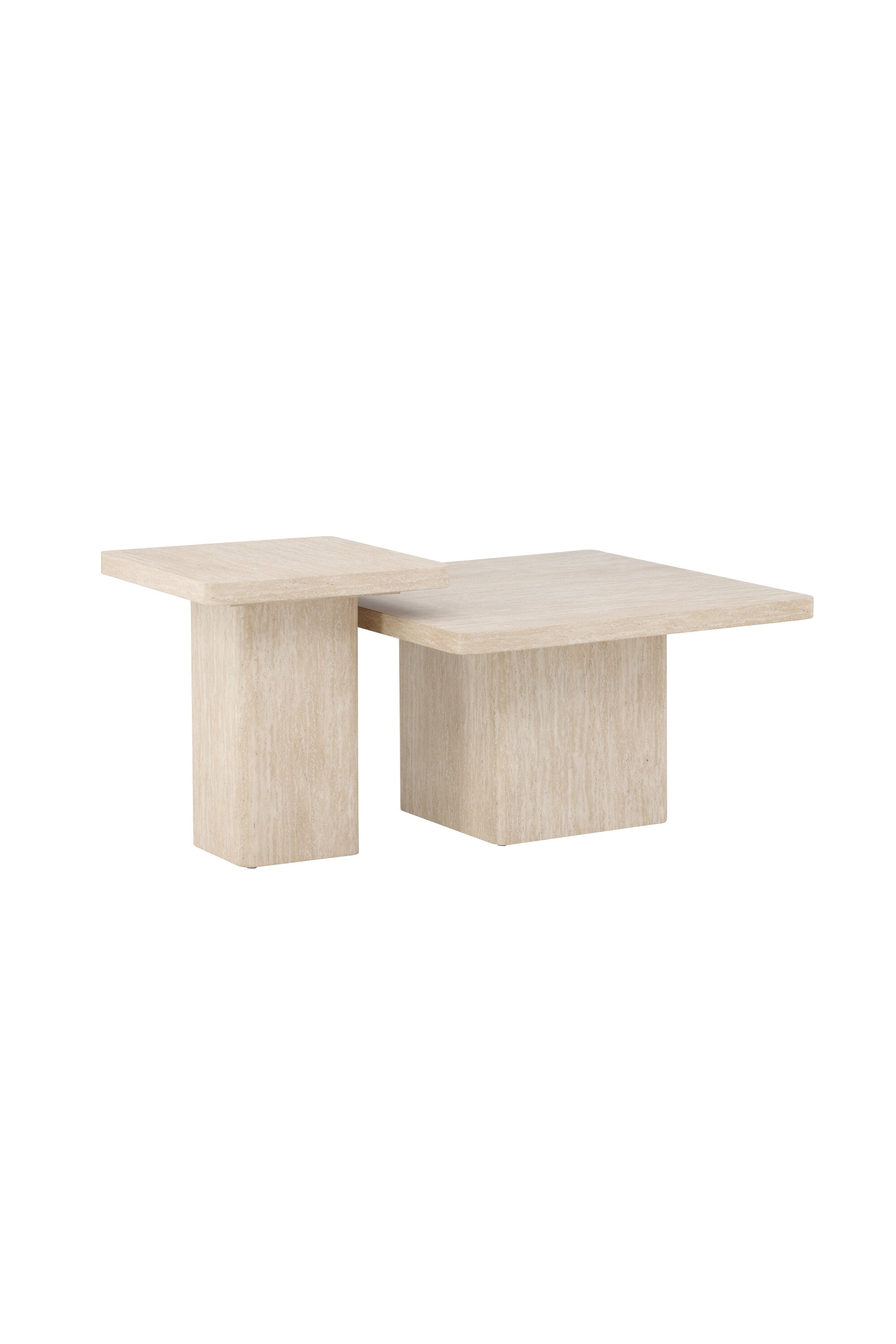 Qvart Sofatisch-Set in Travertinoptik präsentiert im Onlineshop von KAQTU Design AG. Beistelltisch ist von Venture Home
