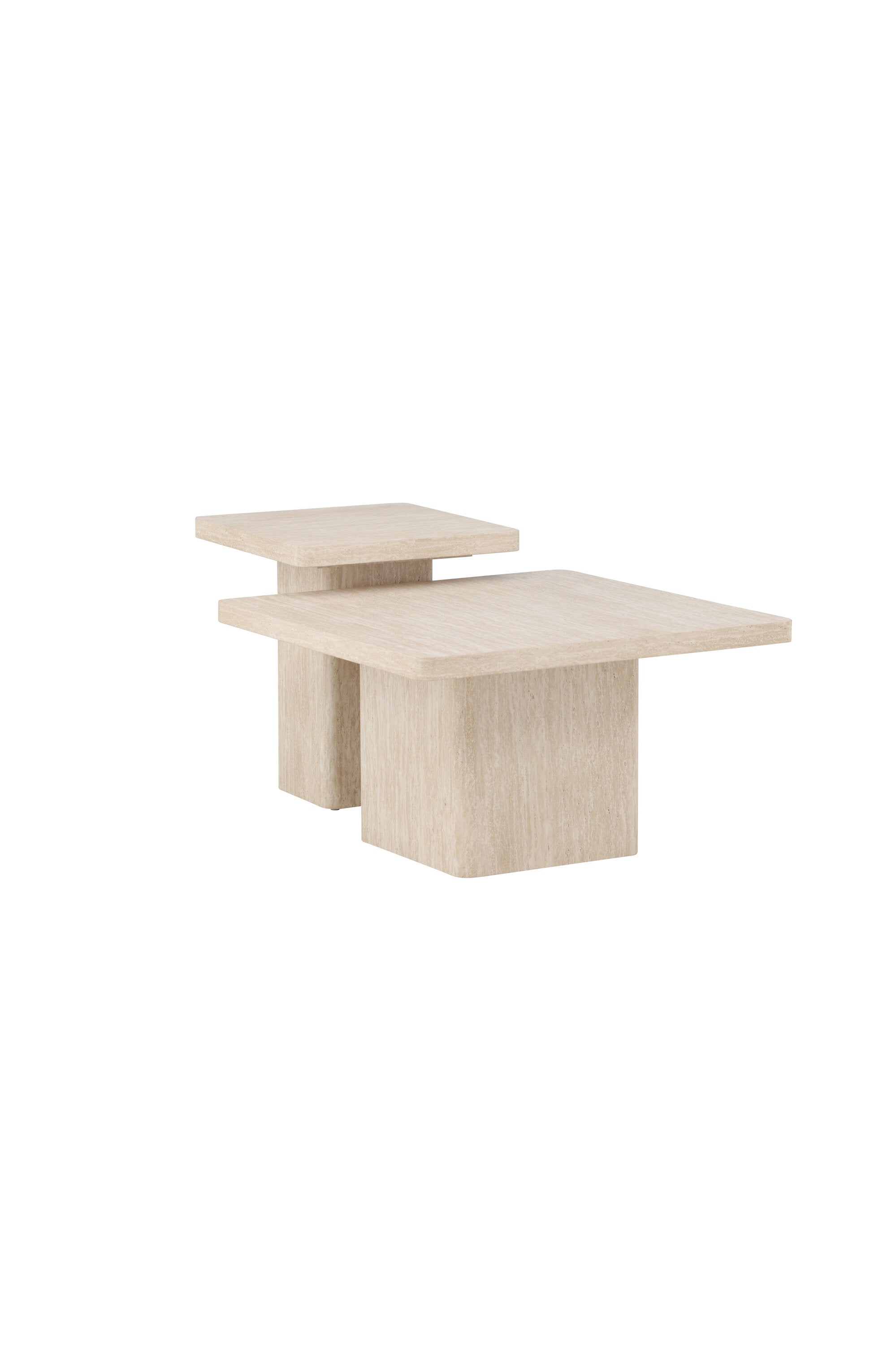 Qvart Sofatisch-Set in Travertinoptik präsentiert im Onlineshop von KAQTU Design AG. Beistelltisch ist von Venture Home