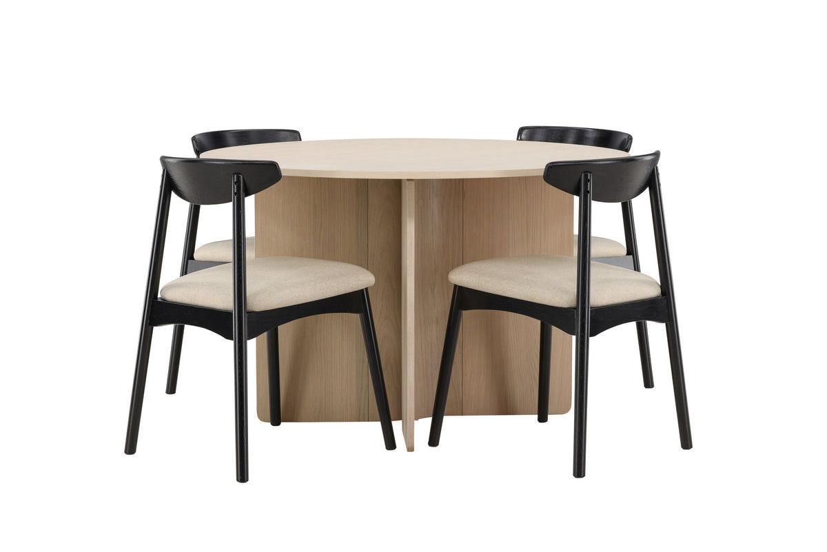 Tyresö Esstisch mit Ven Stühlen in Schwarz präsentiert im Onlineshop von KAQTU Design AG. Esszimmerset ist von Venture Home