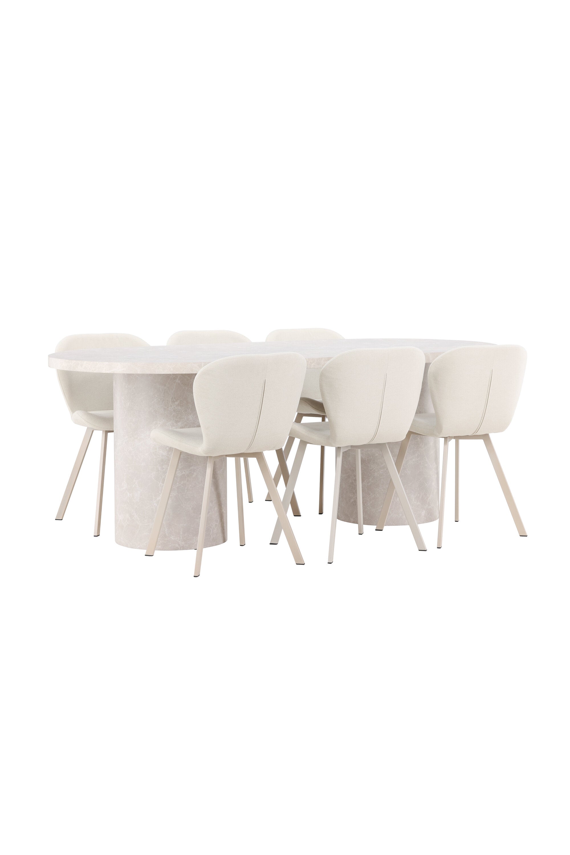 Esstisch Narvik mit Lilja Stuhl in Beige präsentiert im Onlineshop von KAQTU Design AG. Esszimmerset ist von Venture Home
