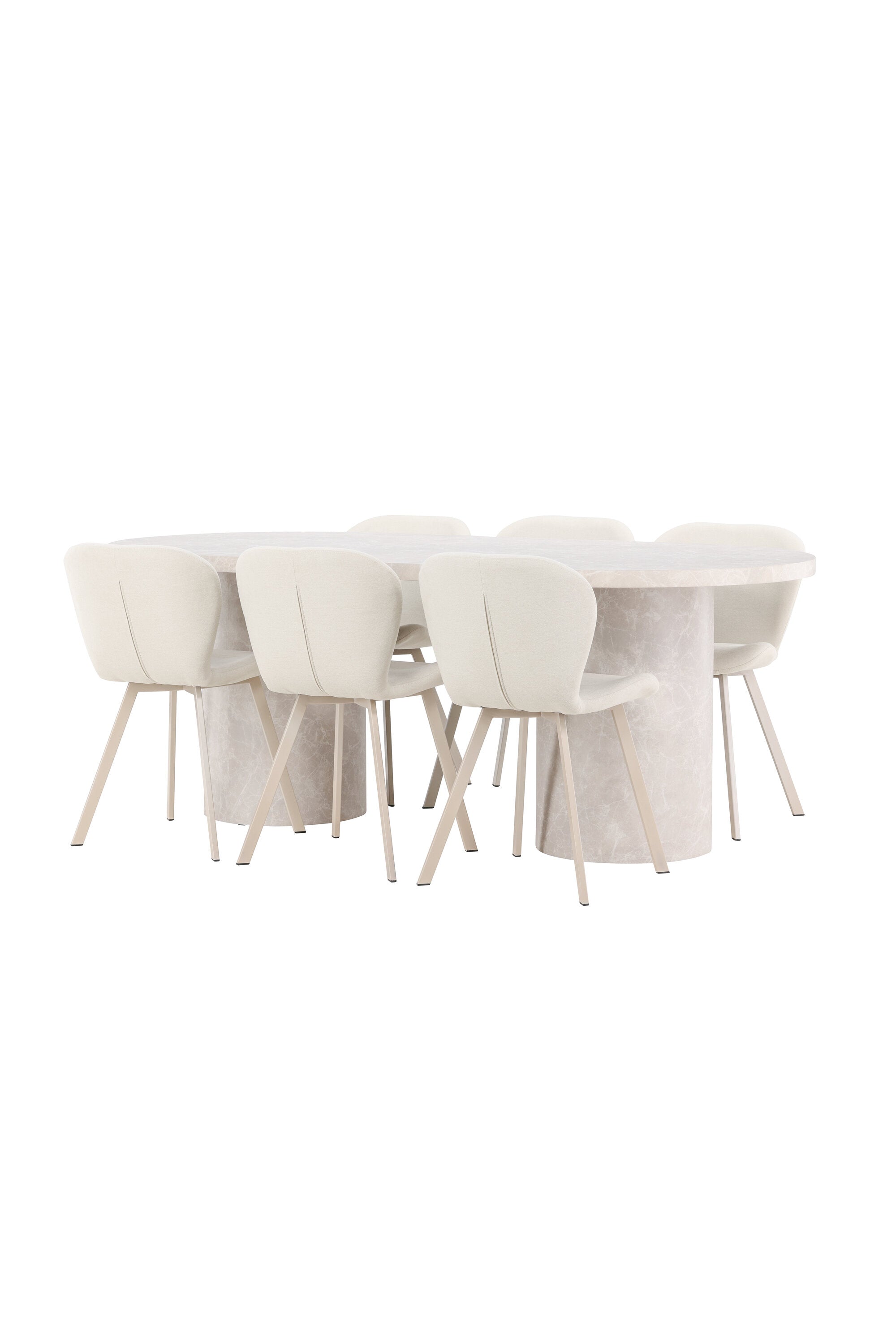 Esstisch Narvik mit Lilja Stuhl in Beige präsentiert im Onlineshop von KAQTU Design AG. Esszimmerset ist von Venture Home