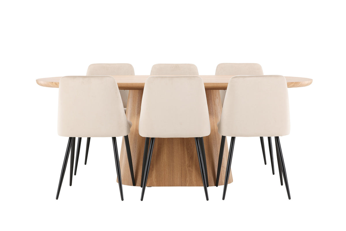 Esstisch Stjärnö mit Nachtstuhl in Nature präsentiert im Onlineshop von KAQTU Design AG. Esszimmerset ist von Venture Home