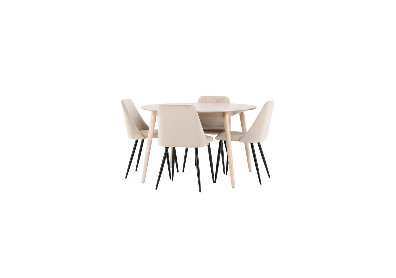 Moderner Esstisch Flora von Venture Home mit stilvollem Nachtstuhl, ideal für ein elegantes und zeitgemässes Esszimmer.