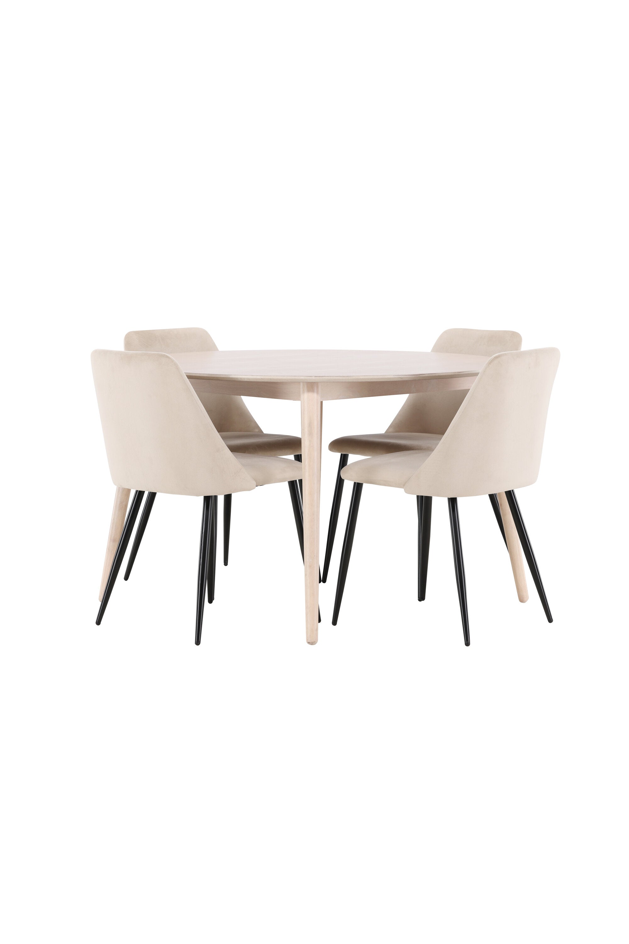 Esstisch Flora mit Nachtstuhl in White Wash präsentiert im Onlineshop von KAQTU Design AG. Esszimmerset ist von Venture Home