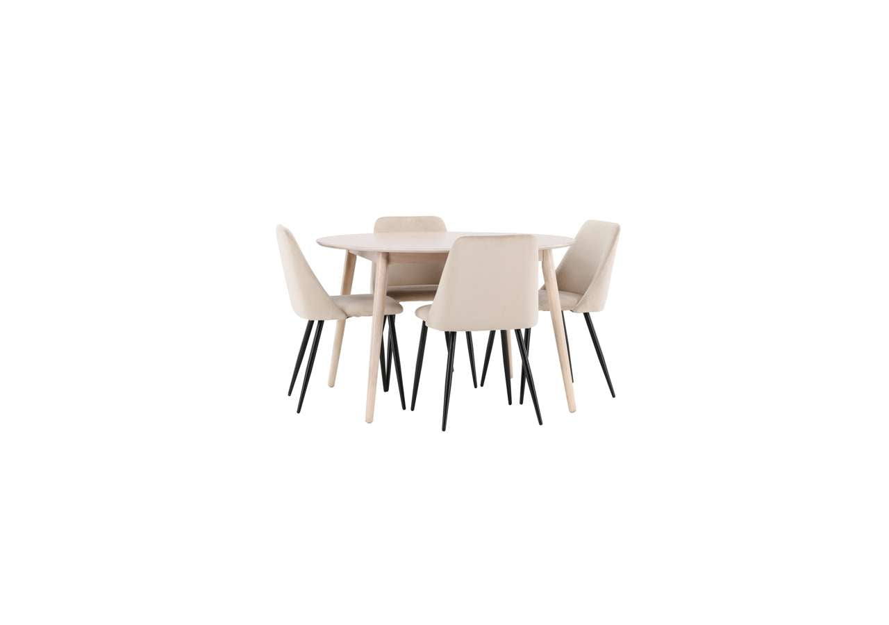 Eleganter Esstisch Flora von Venture Home mit passendem Nachtstuhl, perfekt für ein modernes und stilvolles Esszimmer.