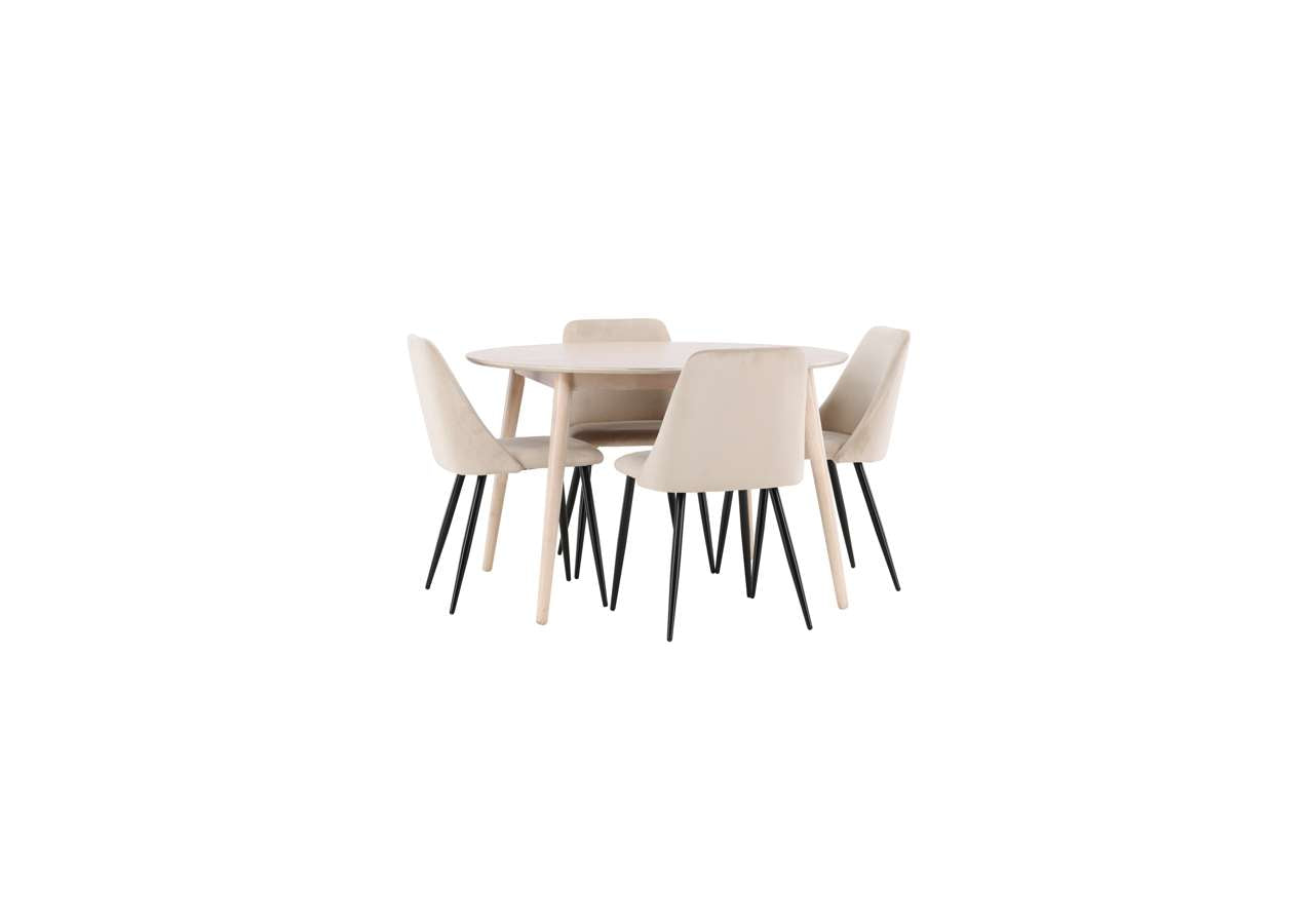 Moderner Esstisch Flora von Venture Home mit stilvollem Nachtstuhl, ideal für ein elegantes und zeitgemässes Esszimmer.