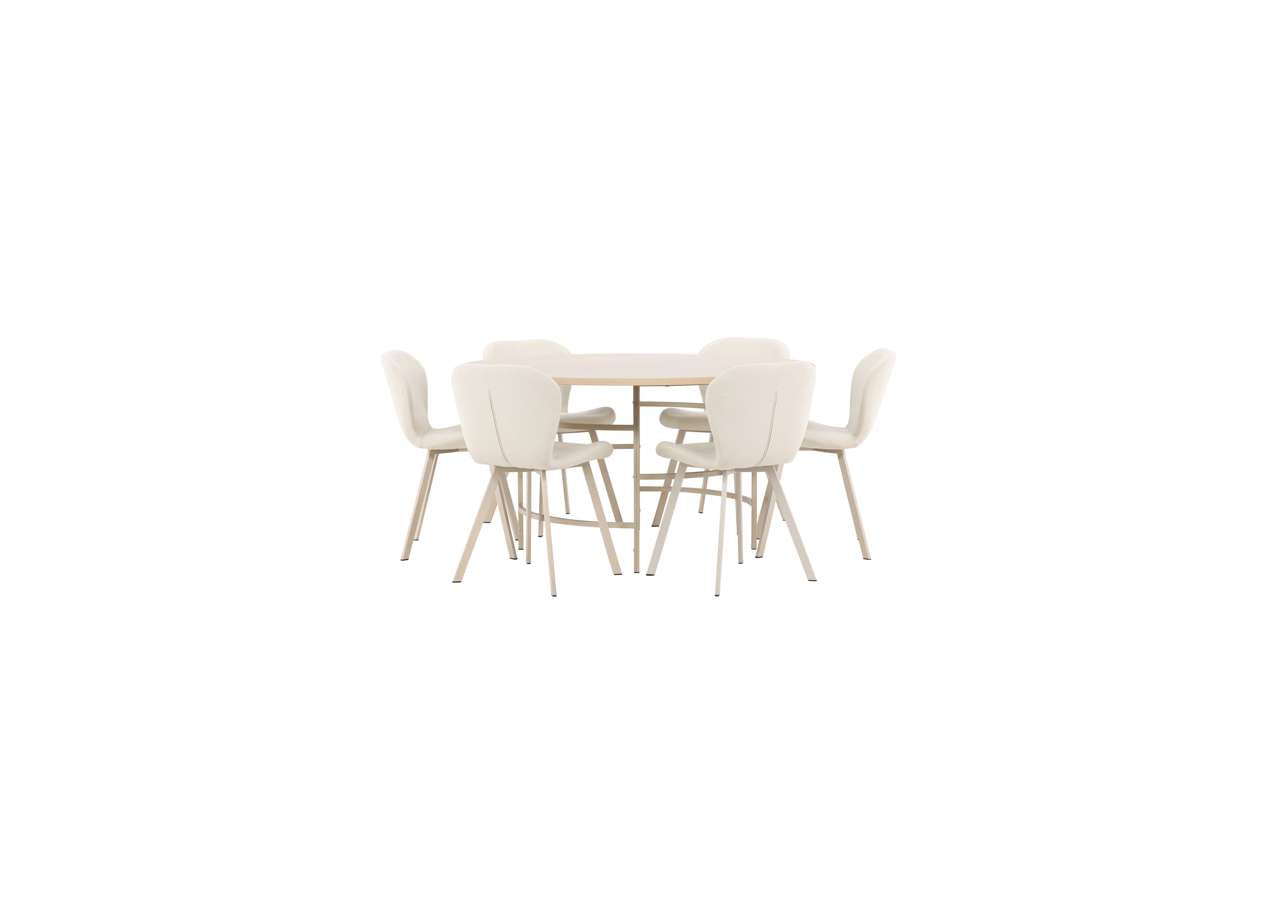 Moderner Esstisch Copenhagen mit stilvollen Lilja Stühlen von Venture Home, ideal für ein elegantes und zeitgemässes Esszimmer.