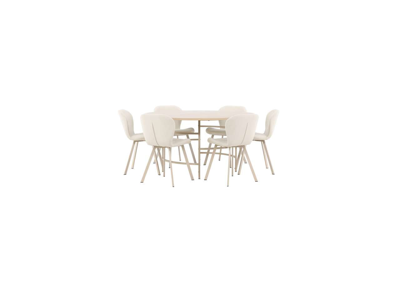 Moderner Esstisch Copenhagen mit stilvollen Lilja Stühlen von Venture Home, ideal für ein elegantes Esszimmer.