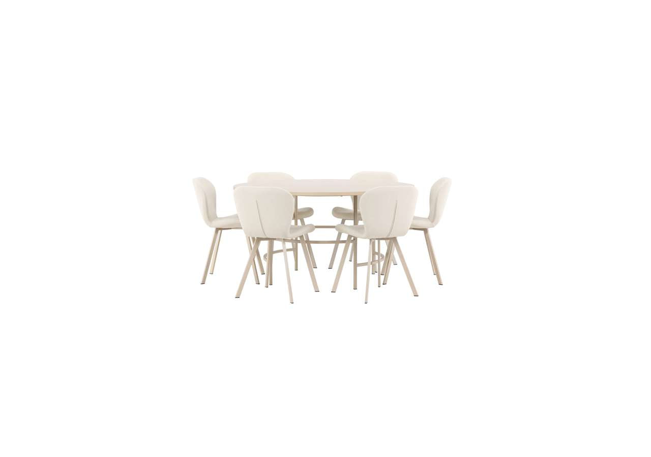 Moderner Esstisch Copenhagen mit stilvollen Lilja Stühlen von Venture Home, ideal für ein elegantes und zeitgemässes Esszimmer.