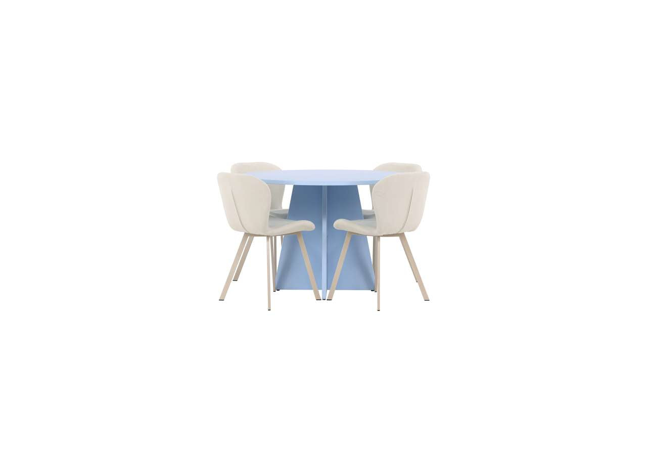 Eleganter Esstisch Bootcut mit Lilja Stühlen von Venture Home – modernes Design für stilvolle Esszimmer.