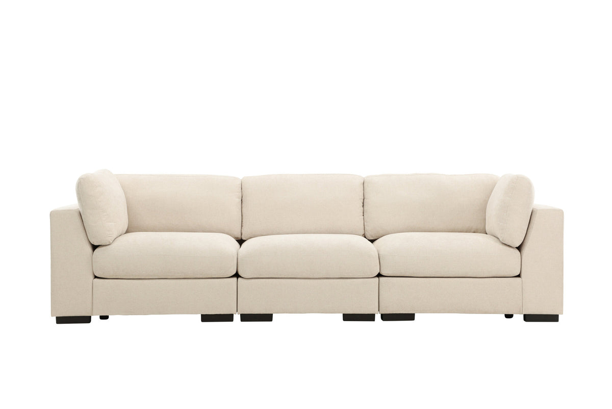 Salerno Corner Sofa Beige + Corner Sofa Beige + Corner Sofa Beige in Beige präsentiert im Onlineshop von KAQTU Design AG. 3er Sofa ist von