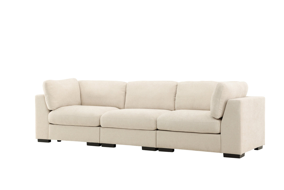 Salerno Corner Sofa Beige + Corner Sofa Beige + Corner Sofa Beige in Beige präsentiert im Onlineshop von KAQTU Design AG. 3er Sofa ist von