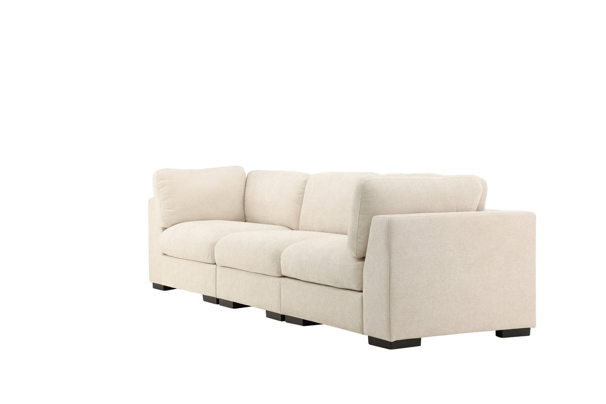 Salerno Corner Sofa Beige + Corner Sofa Beige + Corner Sofa Beige in Beige präsentiert im Onlineshop von KAQTU Design AG. 3er Sofa ist von