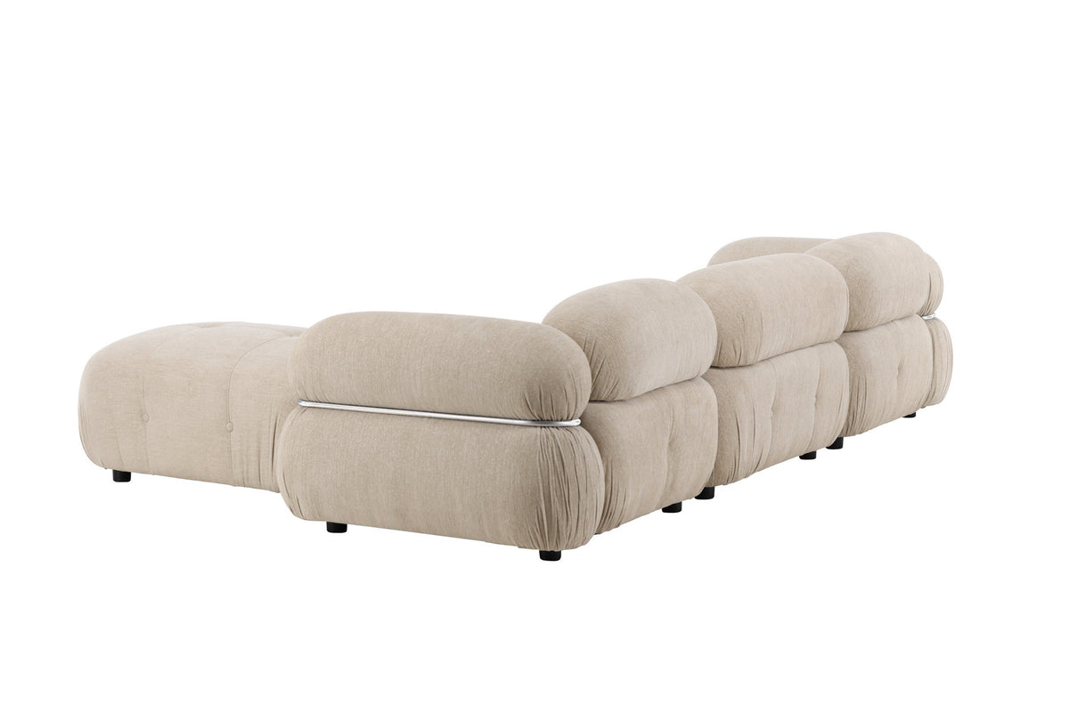 Mika Corner Sofa in Beige präsentiert im Onlineshop von KAQTU Design AG. Ecksofa ist von Venture Home