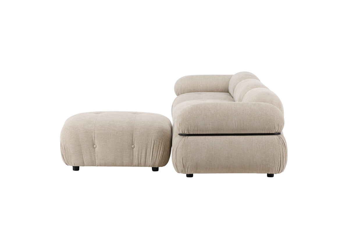 Mika Corner Sofa in Beige präsentiert im Onlineshop von KAQTU Design AG. Ecksofa ist von Venture Home