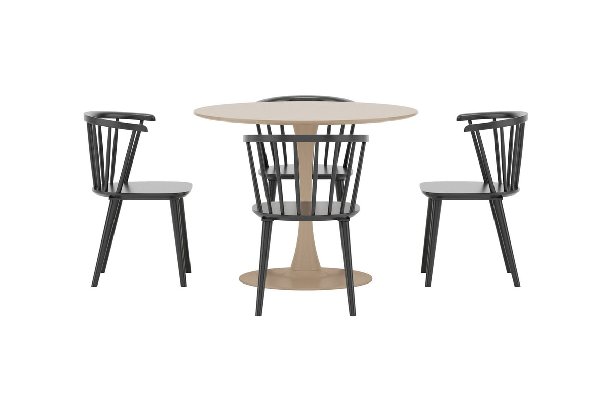 Glade Dining Set mit Stühlen Bobby in Schwarz präsentiert im Onlineshop von KAQTU Design AG. Esszimmerset ist von Venture Home