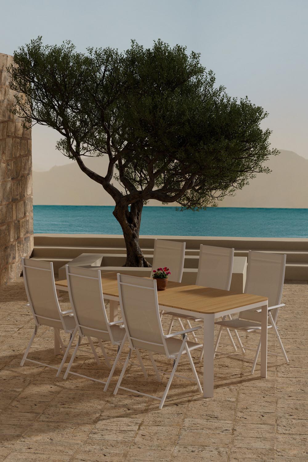 Esstisch Etna mit Stühlen Levanzo in präsentiert im Onlineshop von KAQTU Design AG. Gartentischset ist von Venture Home