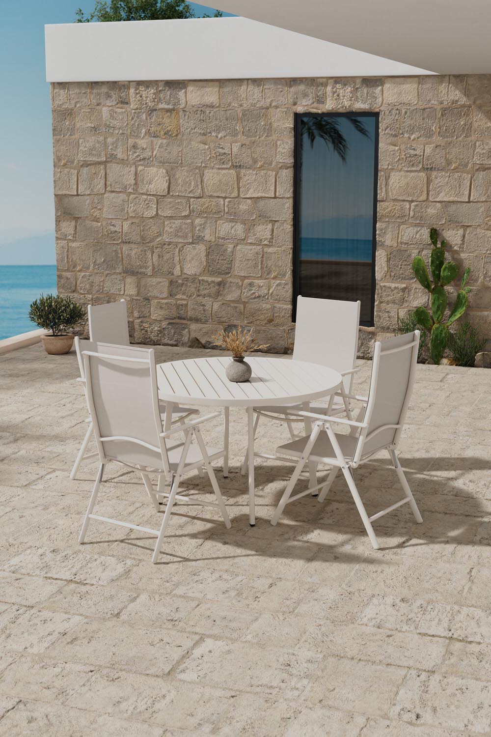 Giardini Esstisch mit Break Stühlen in präsentiert im Onlineshop von KAQTU Design AG. Gartentischset ist von Venture Home