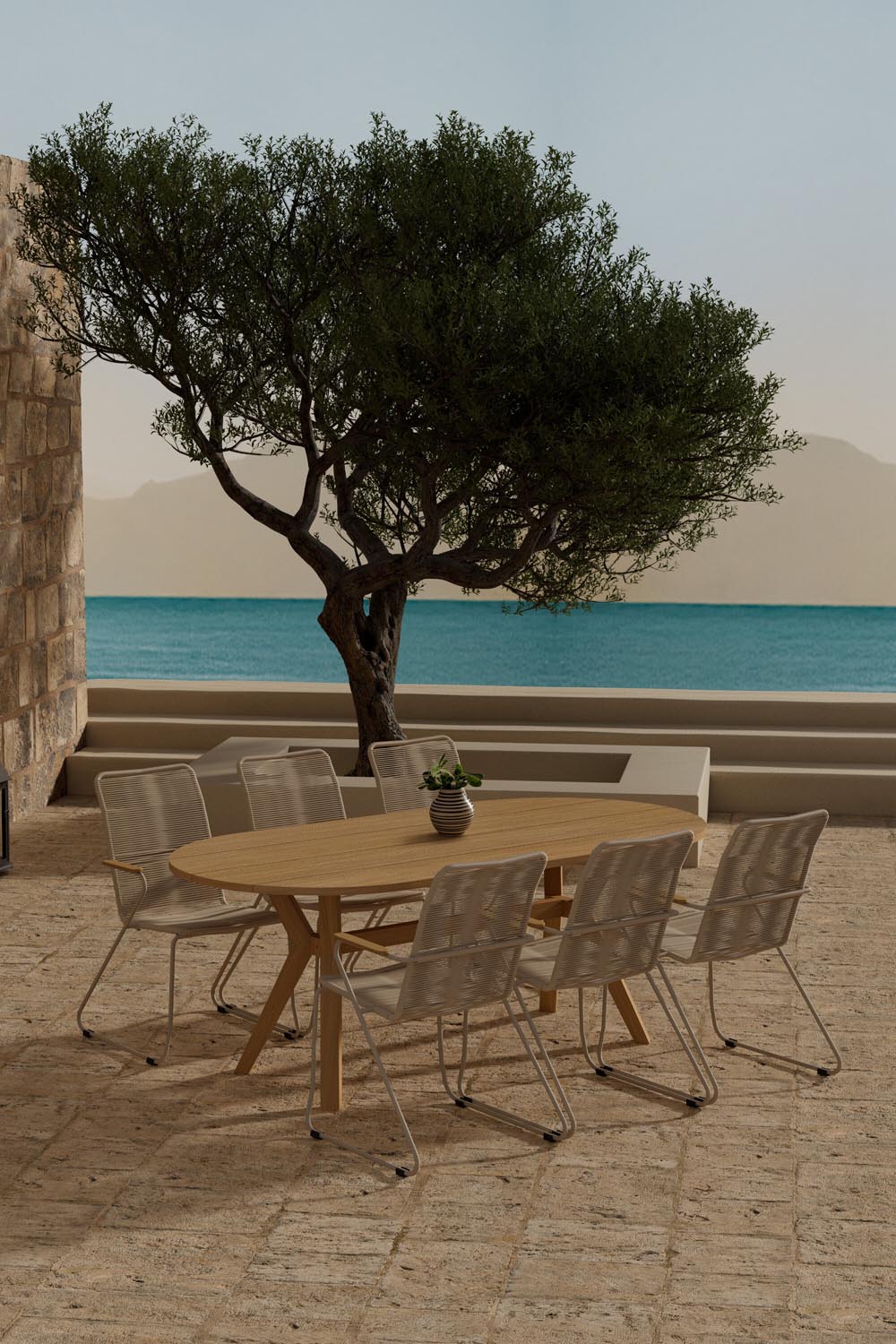 Kenya Esstisch mit Bois Stühlen in präsentiert im Onlineshop von KAQTU Design AG. Gartentischset ist von Venture Home