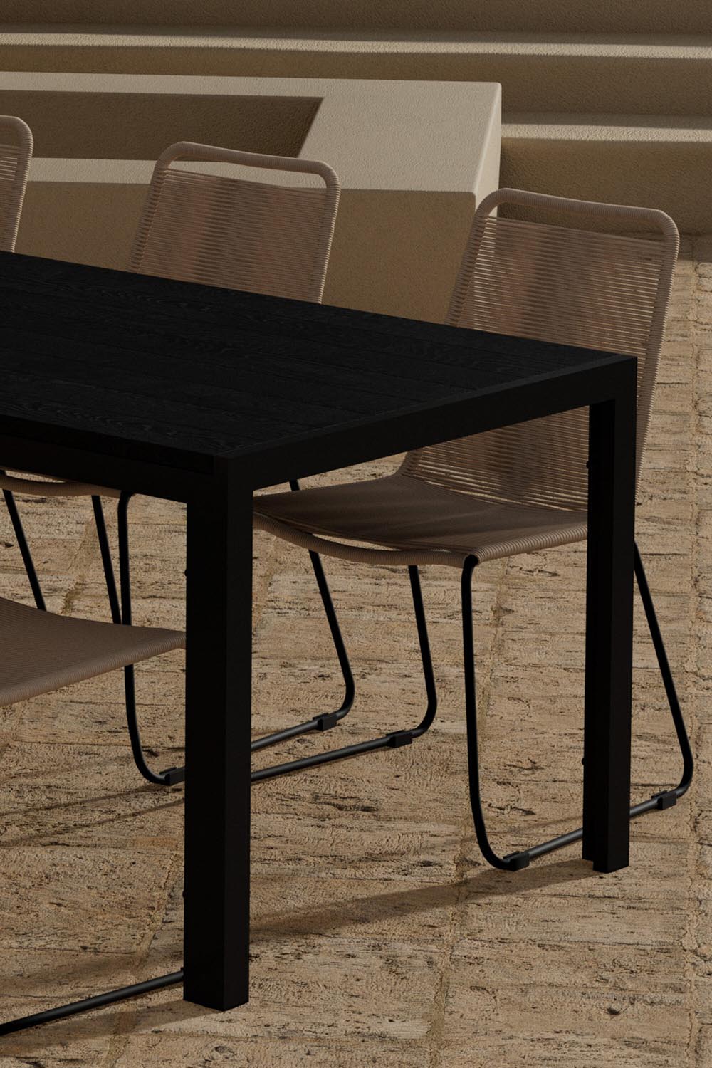 Esstisch Mirko mit Stühlen Lindos in präsentiert im Onlineshop von KAQTU Design AG. Gartentischset ist von Venture Home