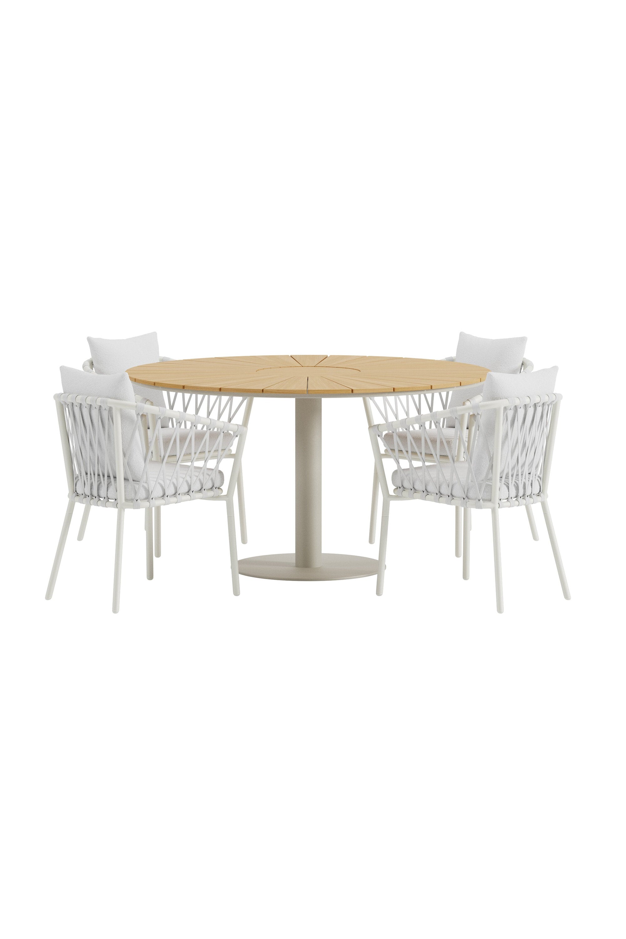 Croft Esstisch mit Linos Stühlen in präsentiert im Onlineshop von KAQTU Design AG. Gartentischset ist von Venture Home