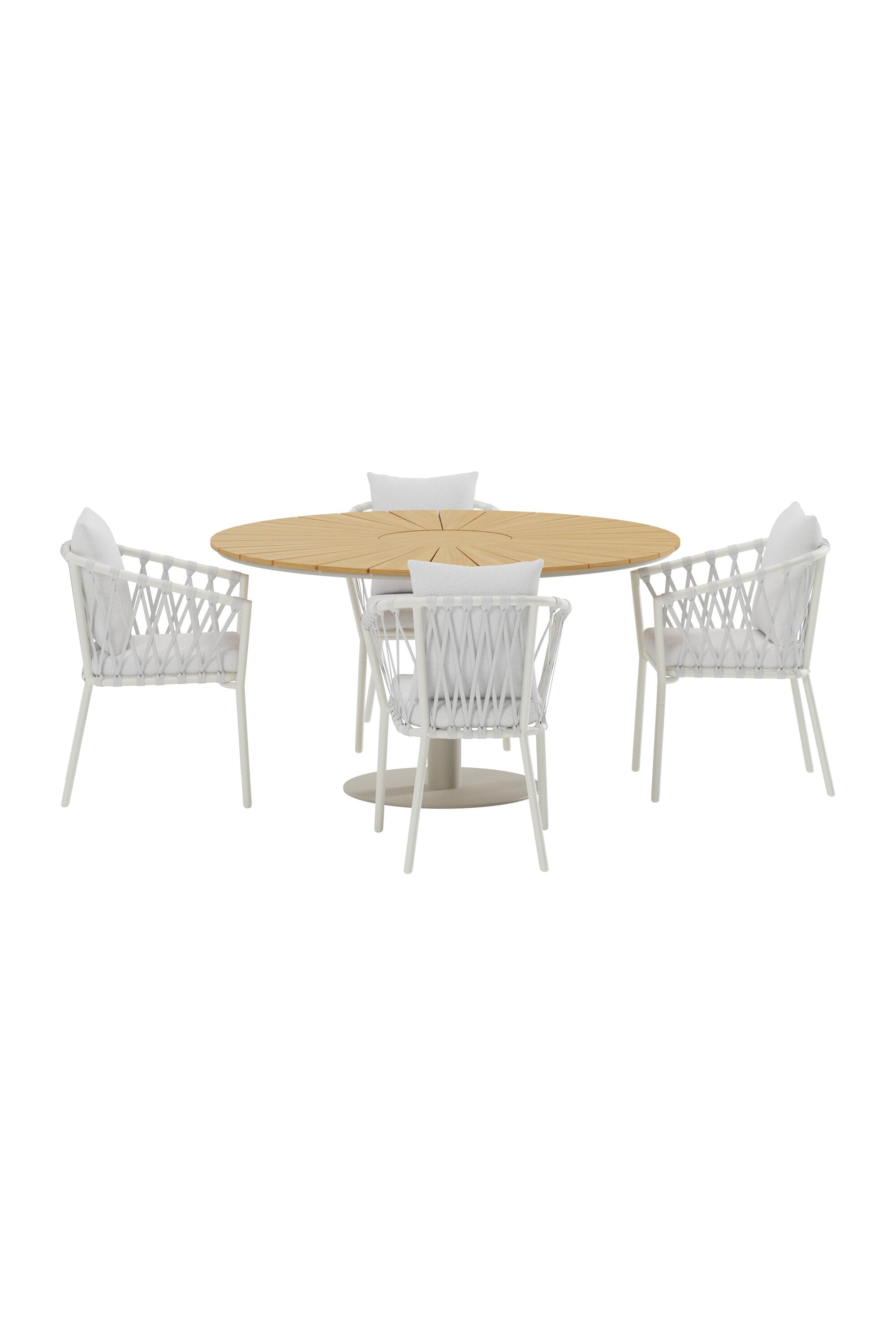 Croft Esstisch mit Linos Stühlen in präsentiert im Onlineshop von KAQTU Design AG. Gartentischset ist von Venture Home