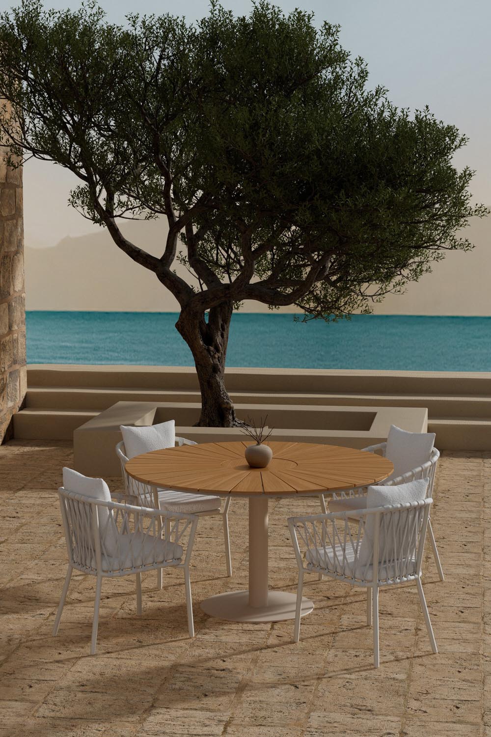 Croft Esstisch mit Linos Stühlen in präsentiert im Onlineshop von KAQTU Design AG. Gartentischset ist von Venture Home