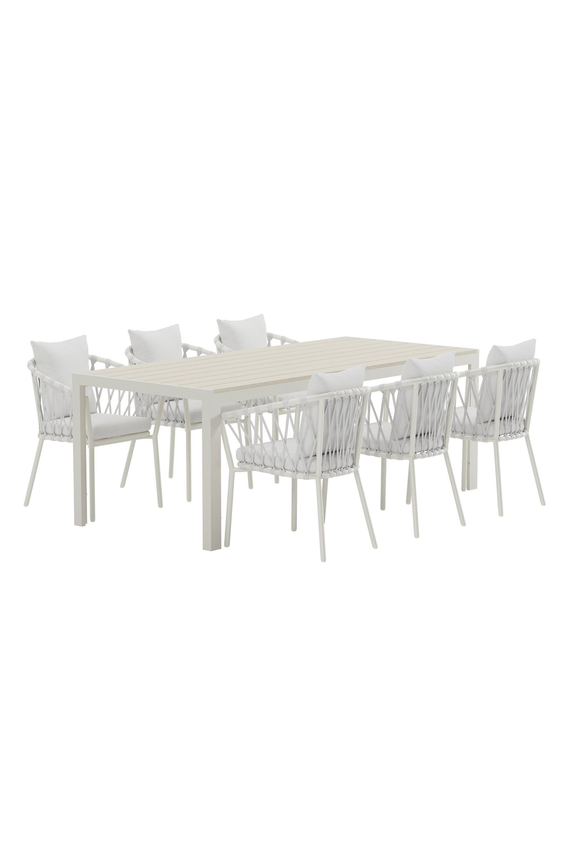 Mirko Esstisch mit Linos Stühlen in präsentiert im Onlineshop von KAQTU Design AG. Gartentischset ist von Venture Home