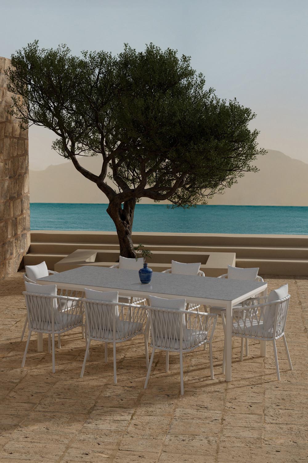 Lino Esstisch mit Linos Stühlen in präsentiert im Onlineshop von KAQTU Design AG. Gartentischset ist von Venture Home