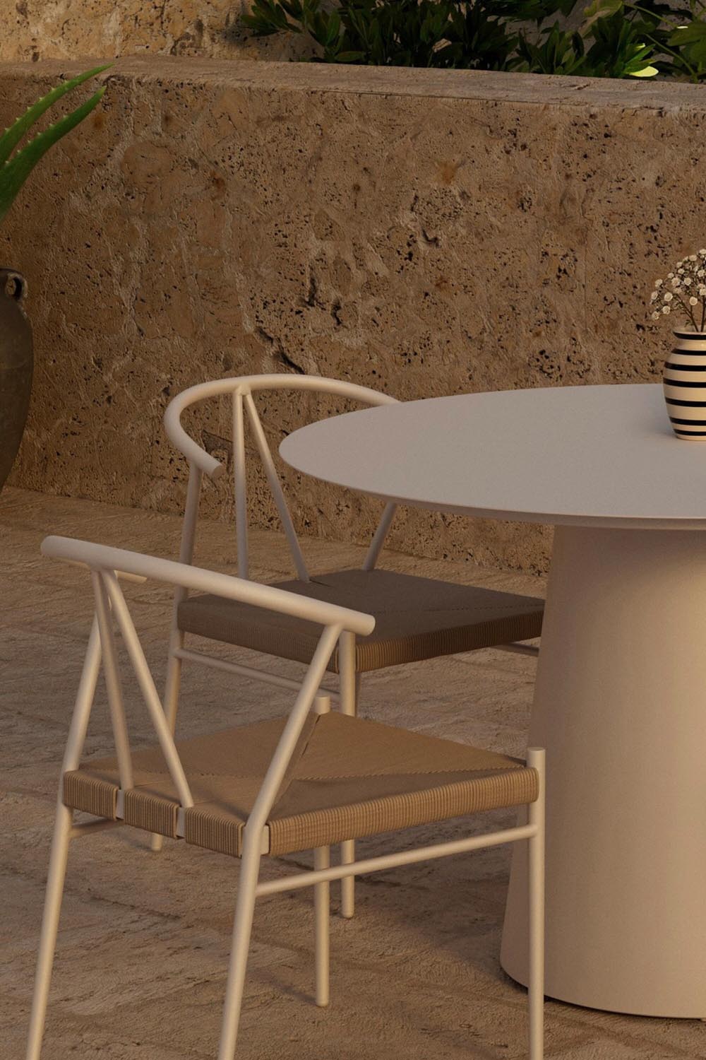 Lanzo Esszimmertisch mit Alfons Stühlen in präsentiert im Onlineshop von KAQTU Design AG. Gartentischset ist von Venture Home