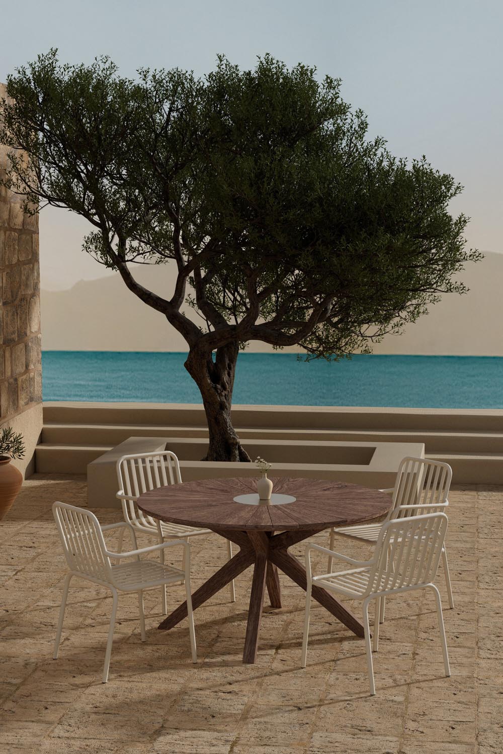 Esstisch Rosario mit Peking Stühlen in präsentiert im Onlineshop von KAQTU Design AG. Gartentischset ist von Venture Home