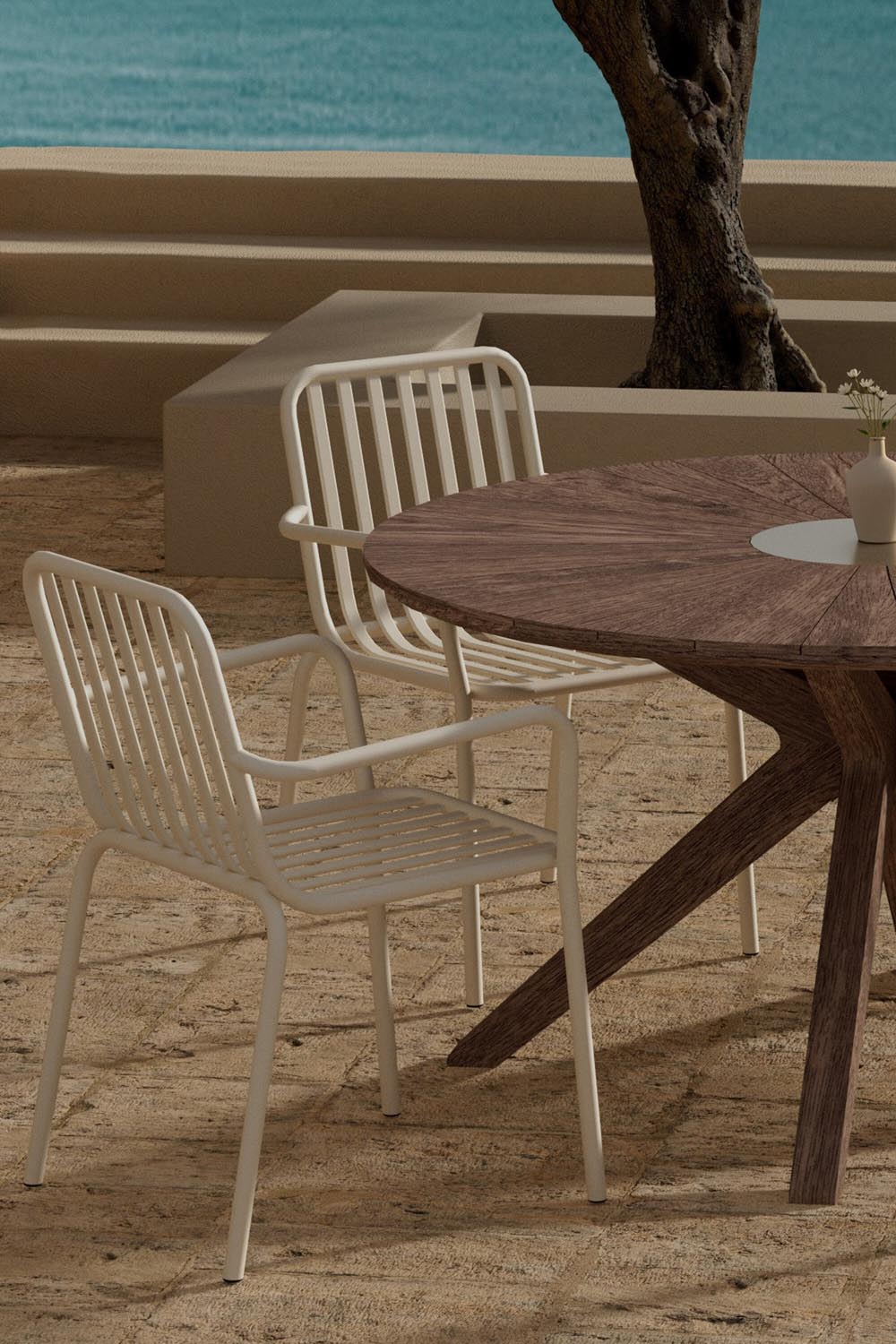 Esstisch Rosario mit Peking Stühlen in präsentiert im Onlineshop von KAQTU Design AG. Gartentischset ist von Venture Home