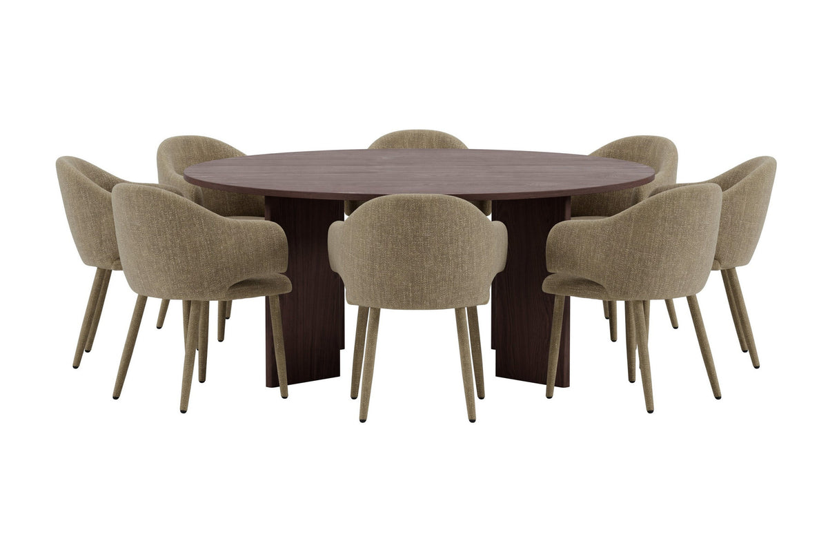 Graos Esszimmertisch mit Evelin Stühlen in Beige präsentiert im Onlineshop von KAQTU Design AG. Esszimmerset ist von Venture Home
