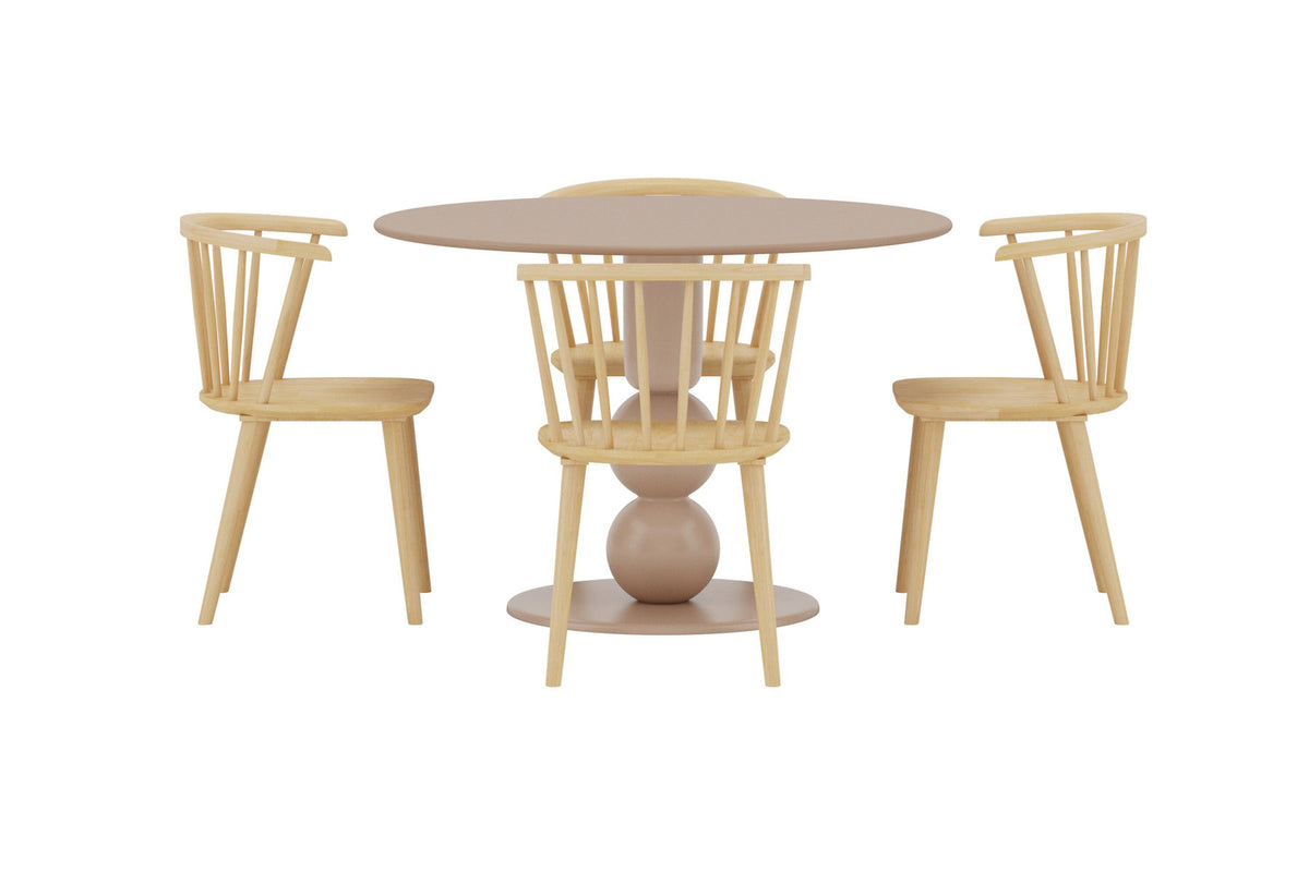 Esszimmertisch Boule mit Bobby Stühlen in Natur präsentiert im Onlineshop von KAQTU Design AG. Esszimmerset ist von Venture Home