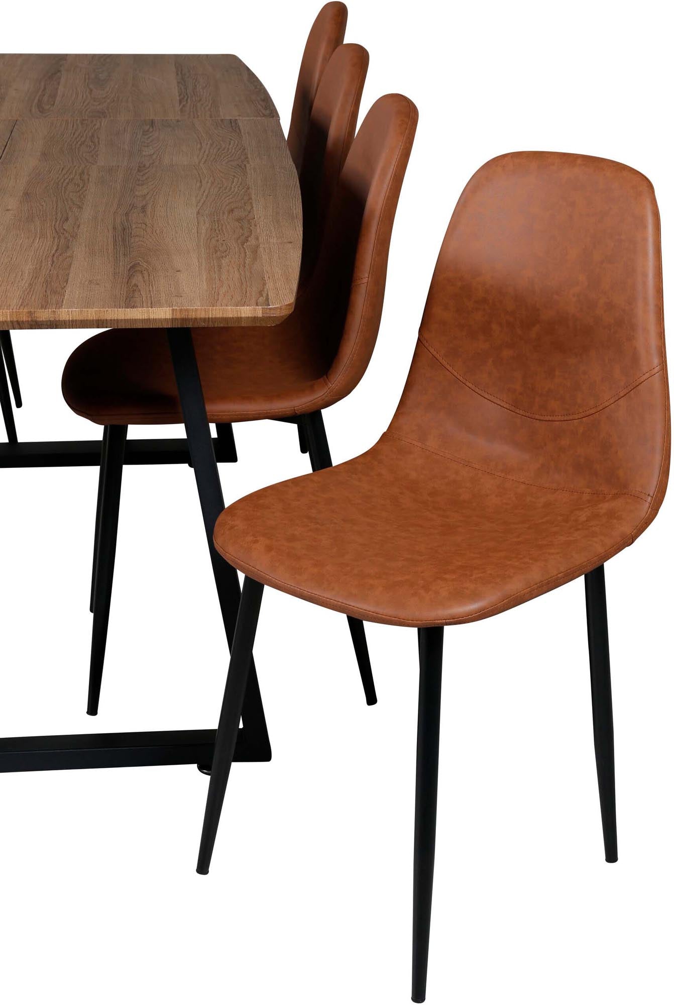 Inca Esszimmerset ausziehbar 160cm/8St. in Schwarz Braun präsentiert im Onlineshop von KAQTU Design AG. Esszimmerset ist von Venture Home