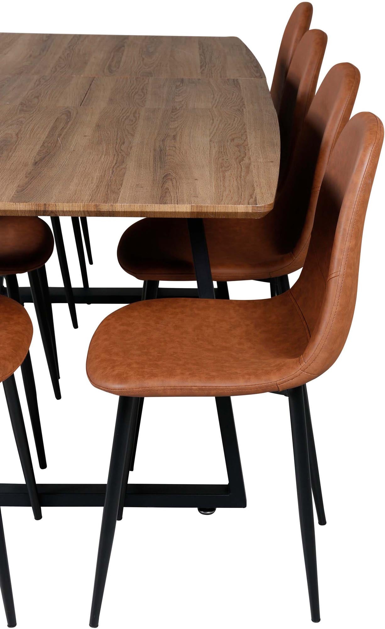 Inca Esszimmerset ausziehbar 160cm/8St. in Schwarz Braun präsentiert im Onlineshop von KAQTU Design AG. Esszimmerset ist von Venture Home