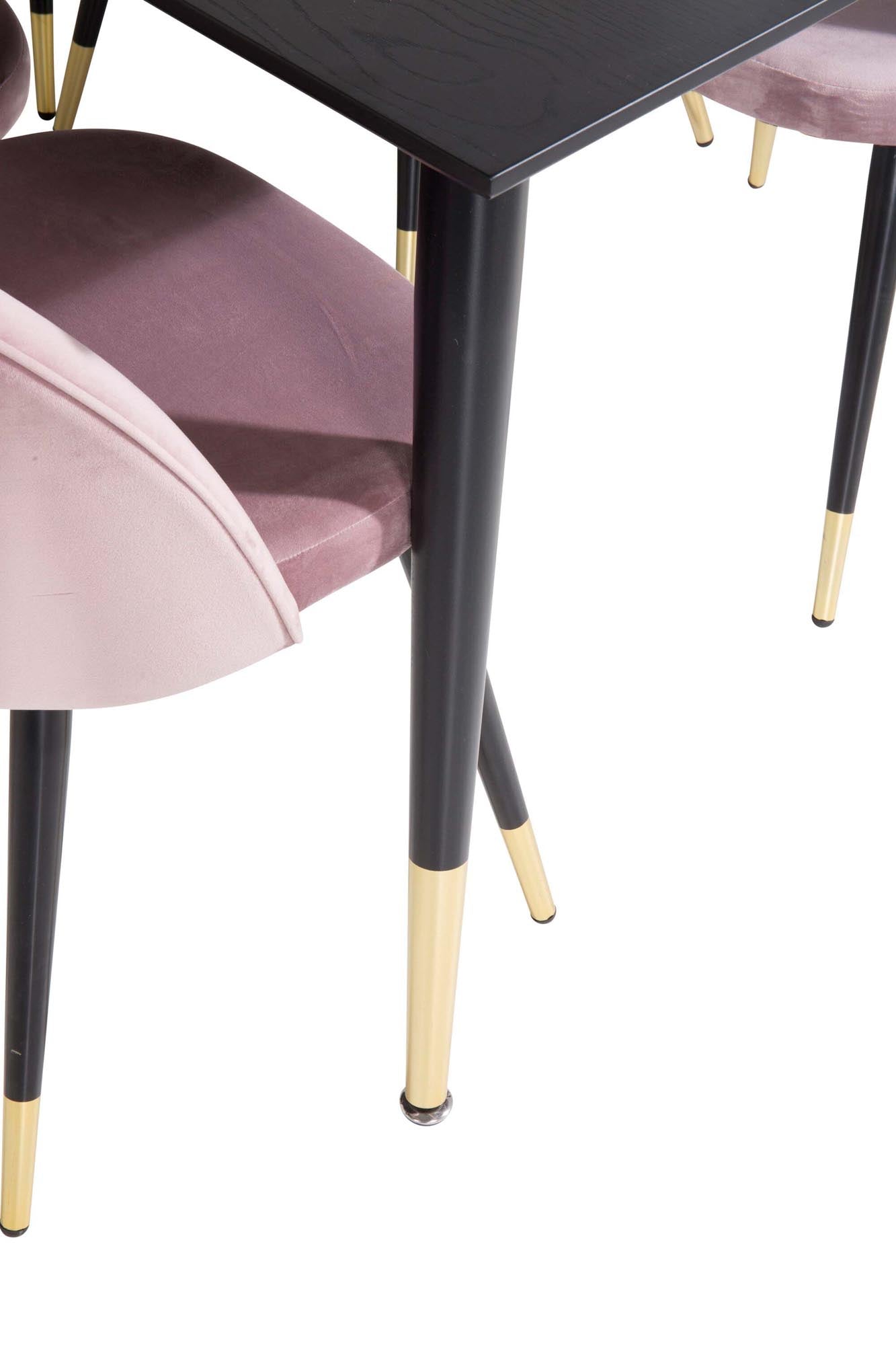 Elegantes Dipp Esszimmerset mit 180 cm Tisch und 6 luxuriösen Samt-Stühlen von Venture Home. Ideal für stilvolle Esszimmer.