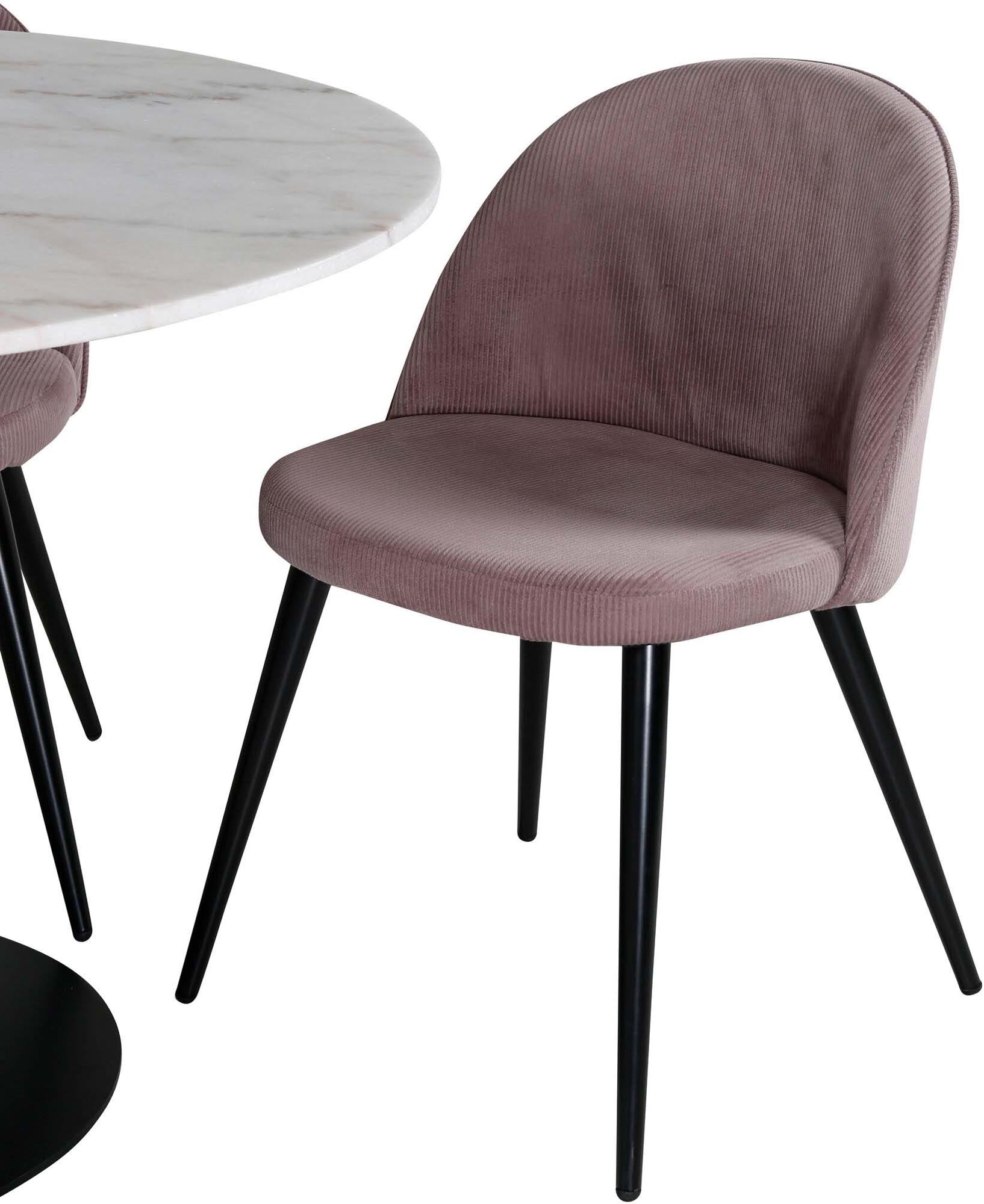 Estelle Esszimmerset + Velvet ⌀106cm in Schwarz, Altrosa präsentiert im Onlineshop von KAQTU Design AG. Esszimmerset ist von Venture Home
