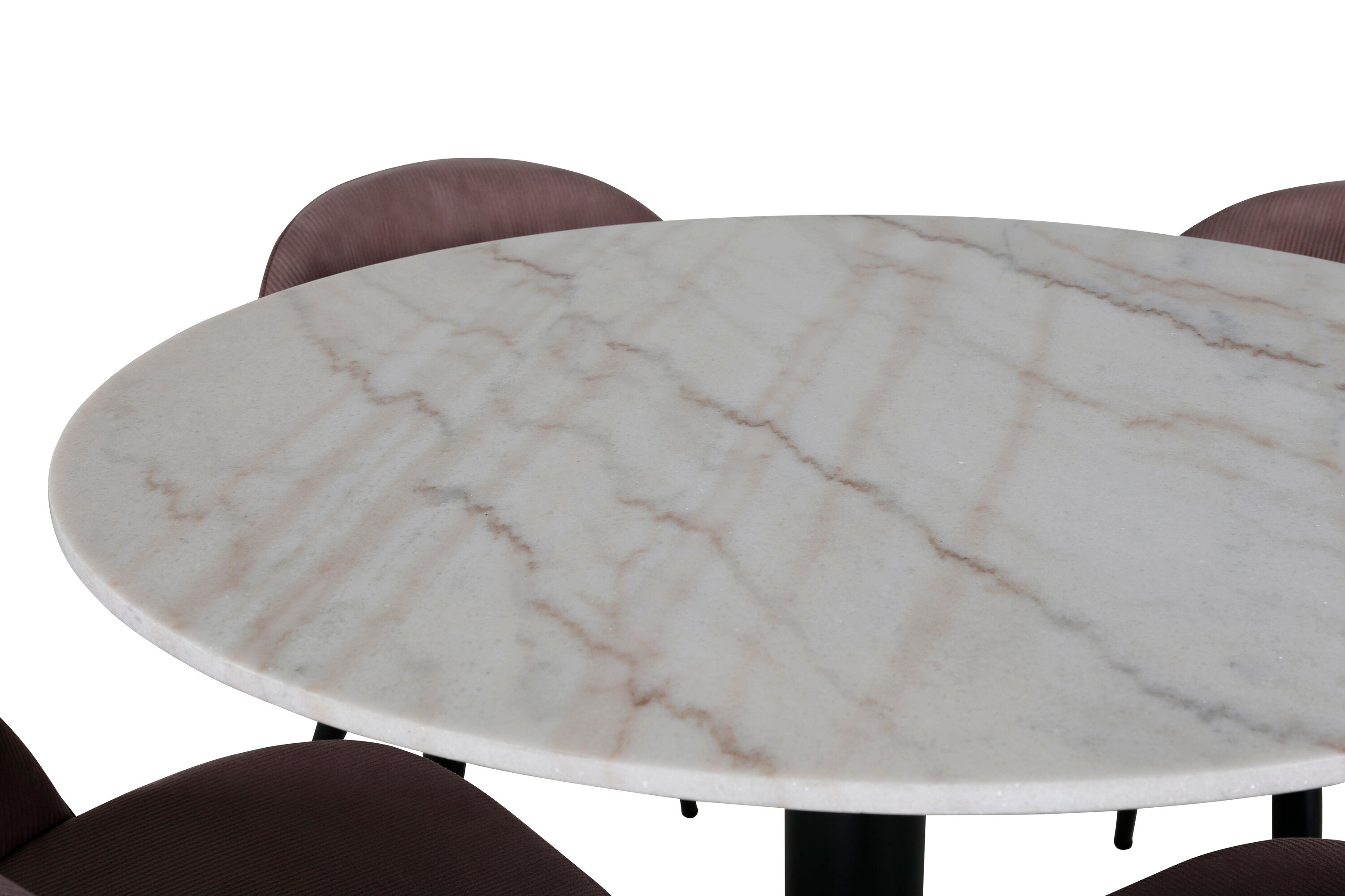Estelle Esszimmerset + Velvet ⌀106cm in Schwarz, Altrosa präsentiert im Onlineshop von KAQTU Design AG. Esszimmerset ist von Venture Home