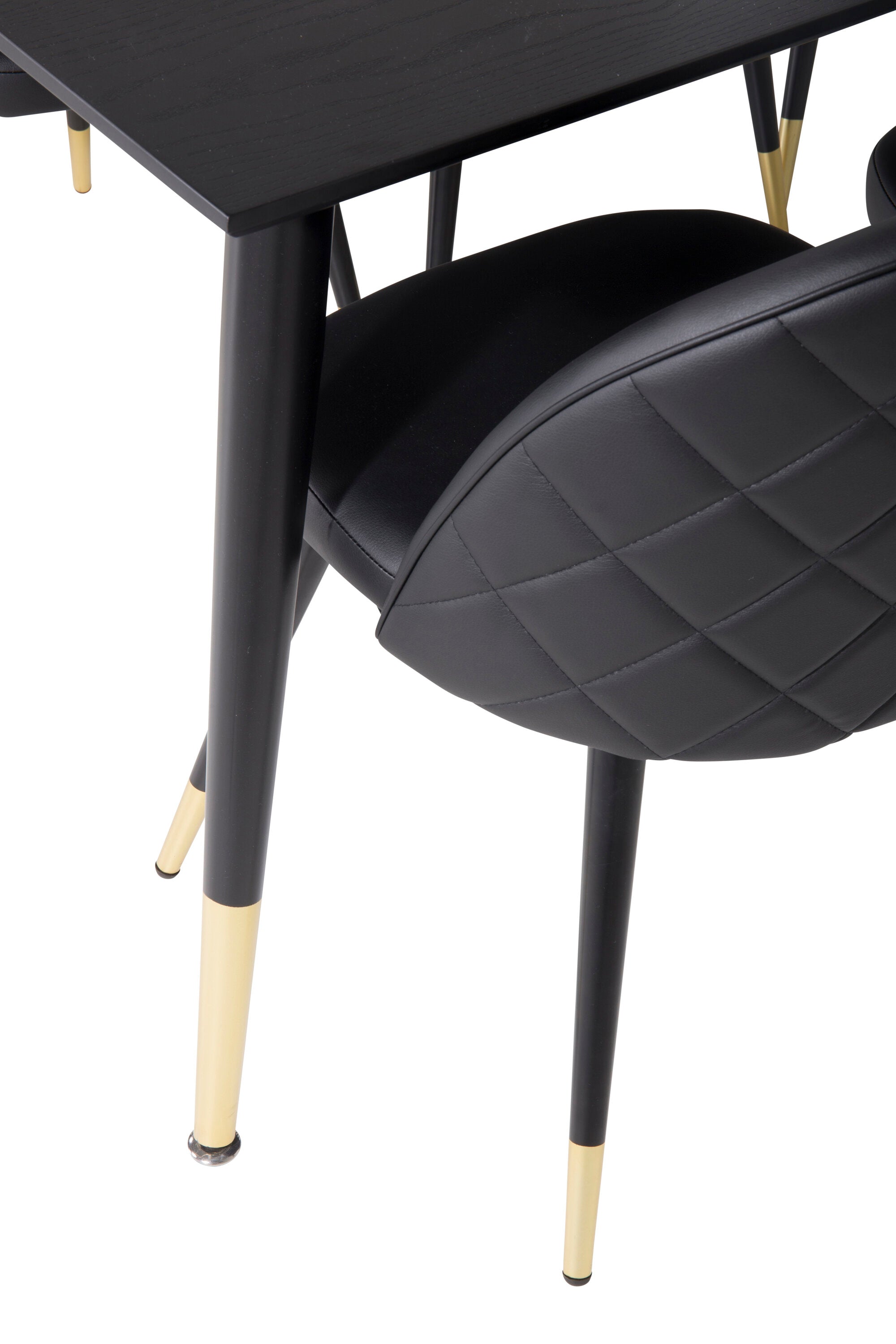 Dipp Esszimmerset + Velvet 180cm/6St. in Schwarz / Altrosa / Gold präsentiert im Onlineshop von KAQTU Design AG. Esszimmerset ist von Venture Home