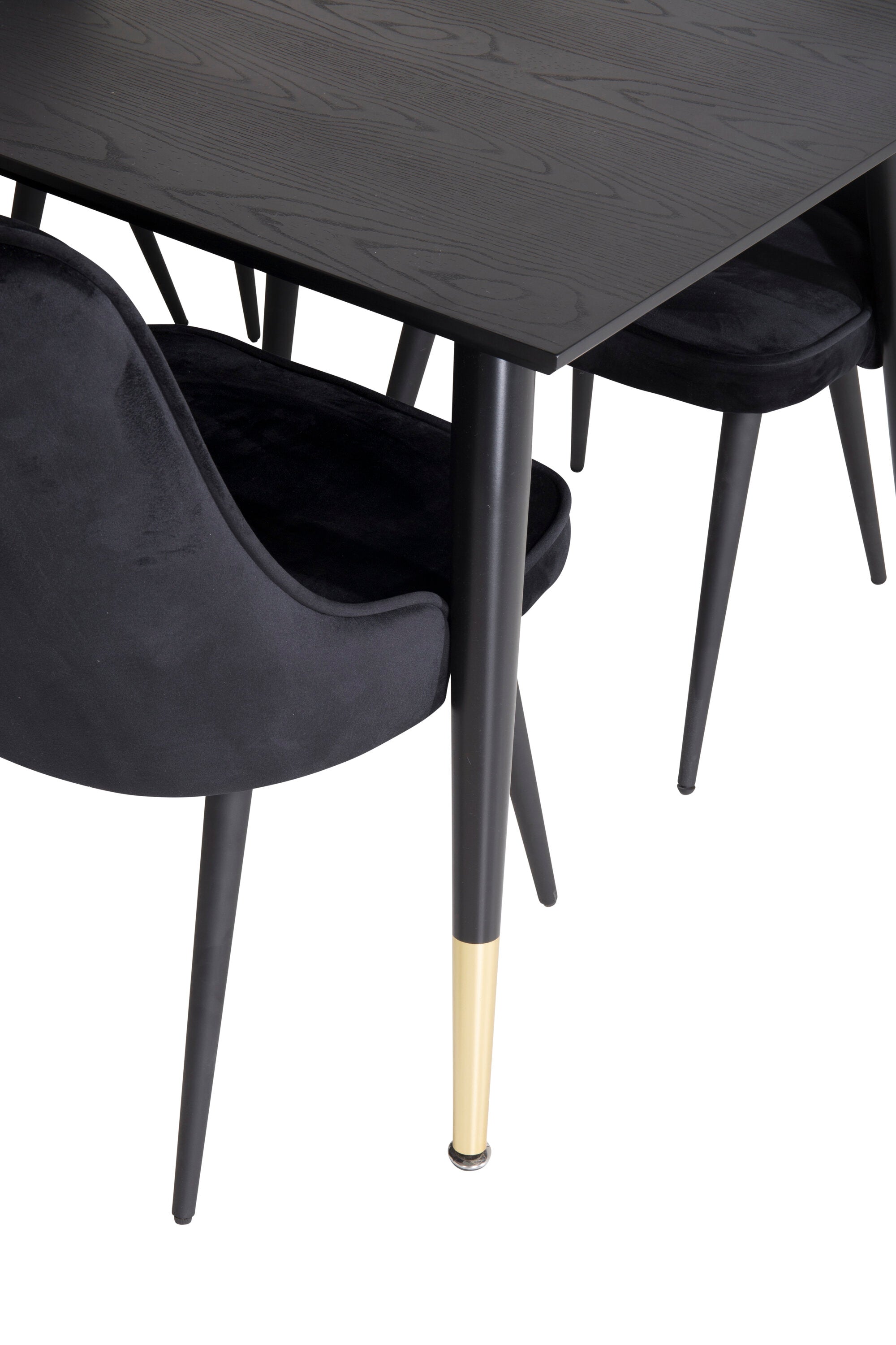Dipp Esszimmerset + Velvet Deluxe 180cm/6St. in Schwarz / Messing präsentiert im Onlineshop von KAQTU Design AG. Esszimmerset ist von Venture Home