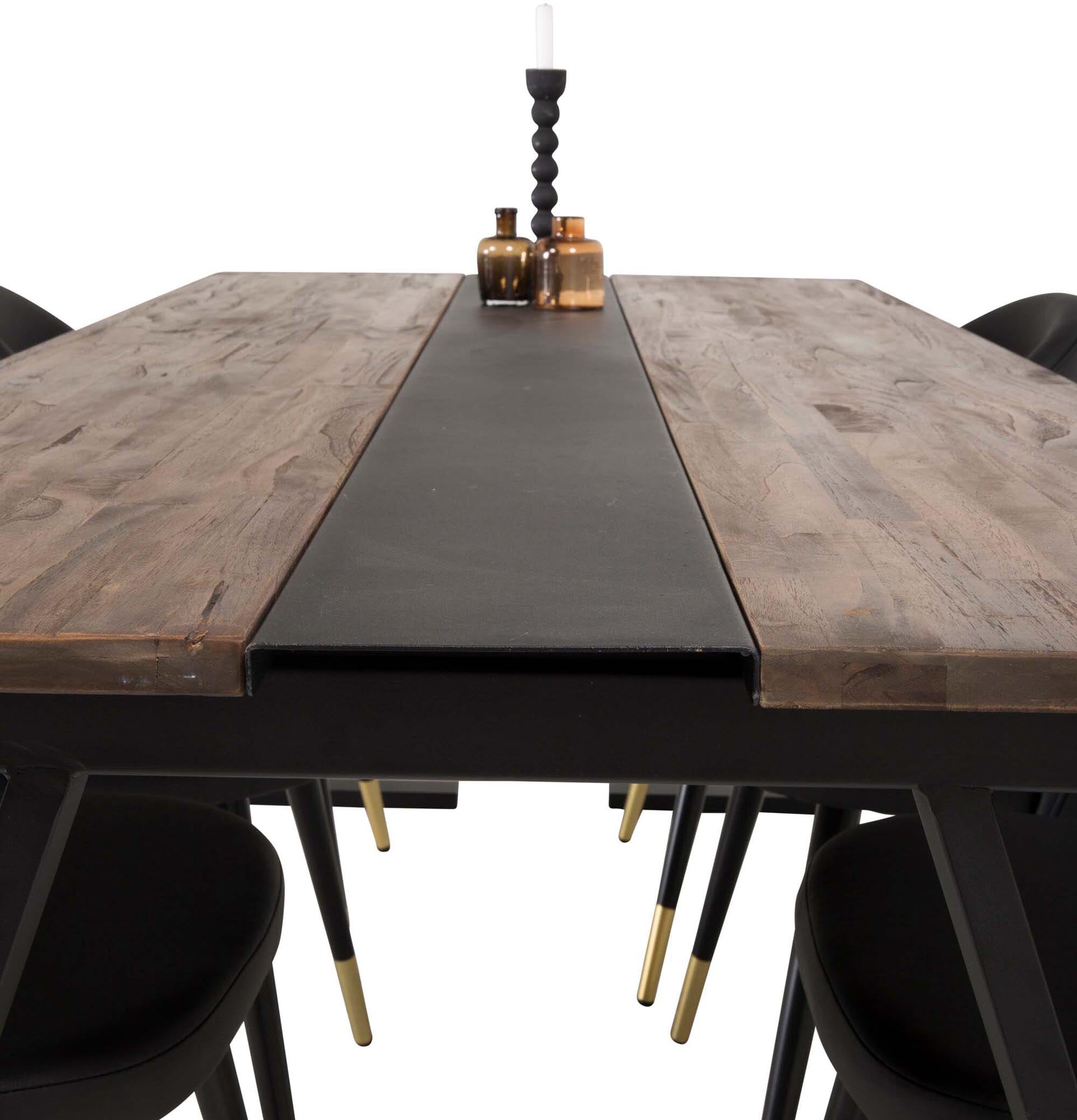 Entdecken Sie das Jakarta Esszimmerset + Velvet von Venture Home: Eleganz, Komfort und Platz für bis zu sechs Personen in Ihrem Essbereich.