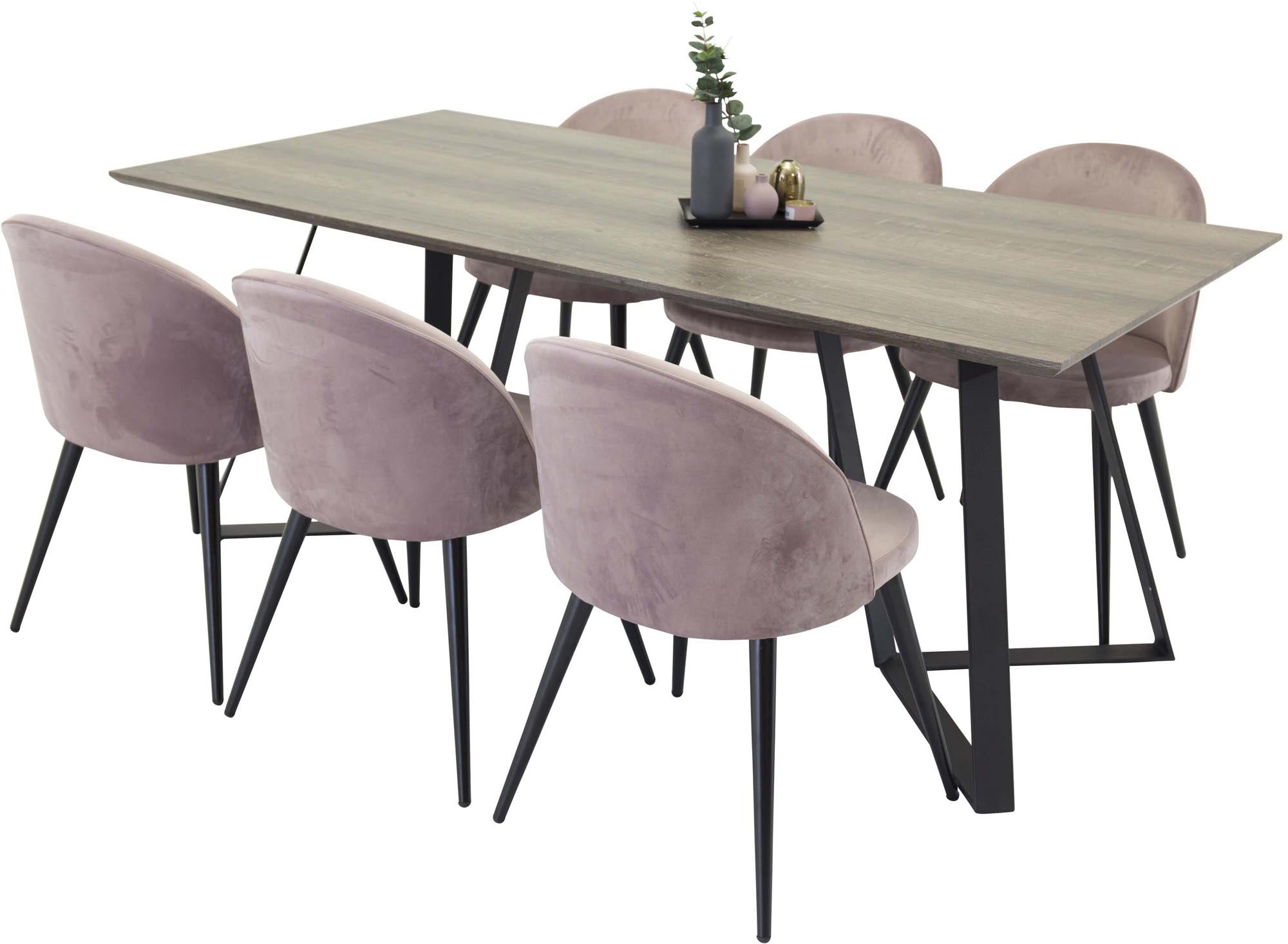 Marina Esszimmerset Velvet: Elegantes Design und Komfort für gesellige Abende mit bis zu 6 Personen. Ideal für stilvolle Esszimmer.