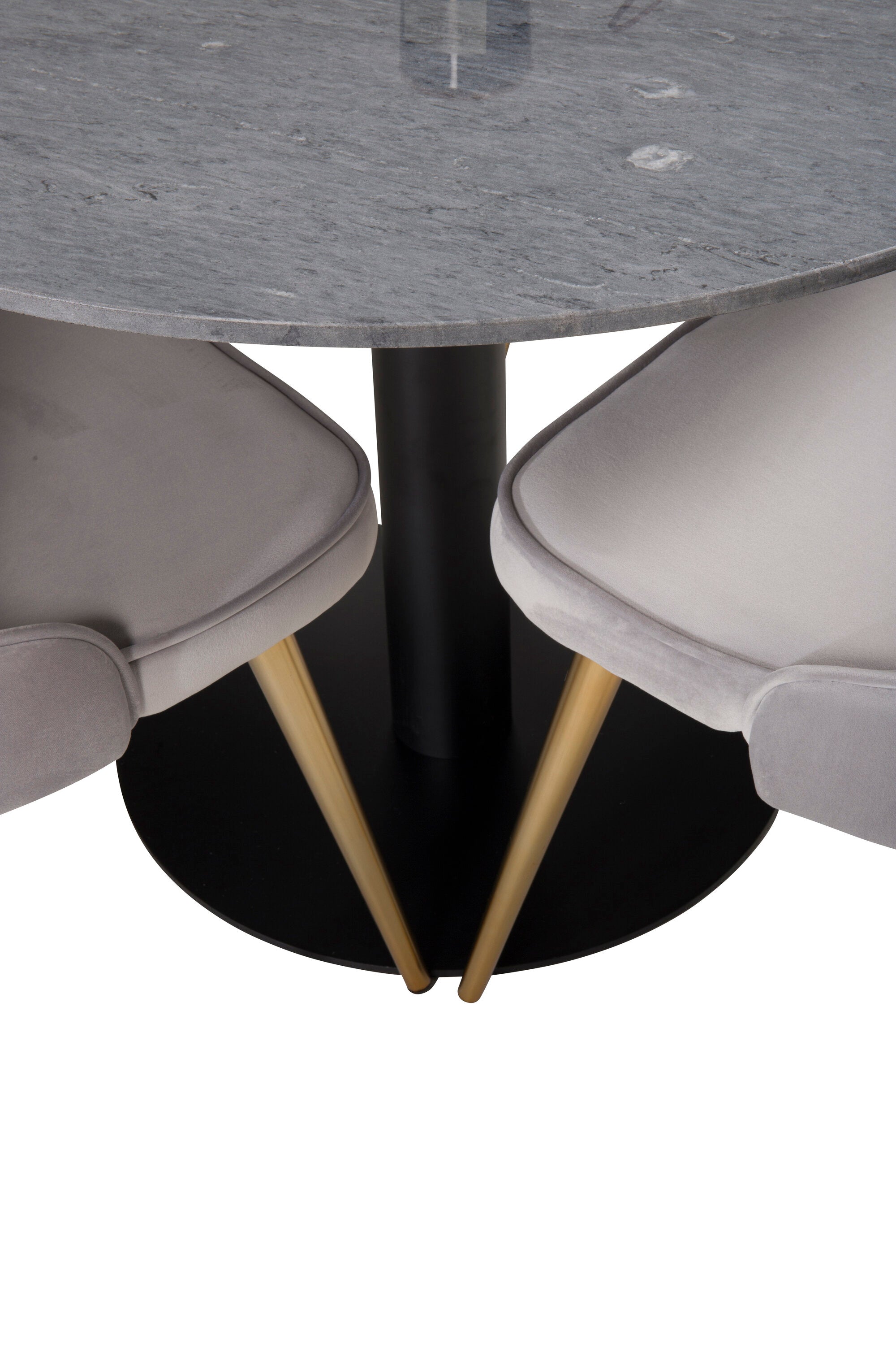 Estelle Esszimmerset + Velvet Deluxe 140cm/4St. in Beige, Gold präsentiert im Onlineshop von KAQTU Design AG. Esszimmerset ist von Venture Home