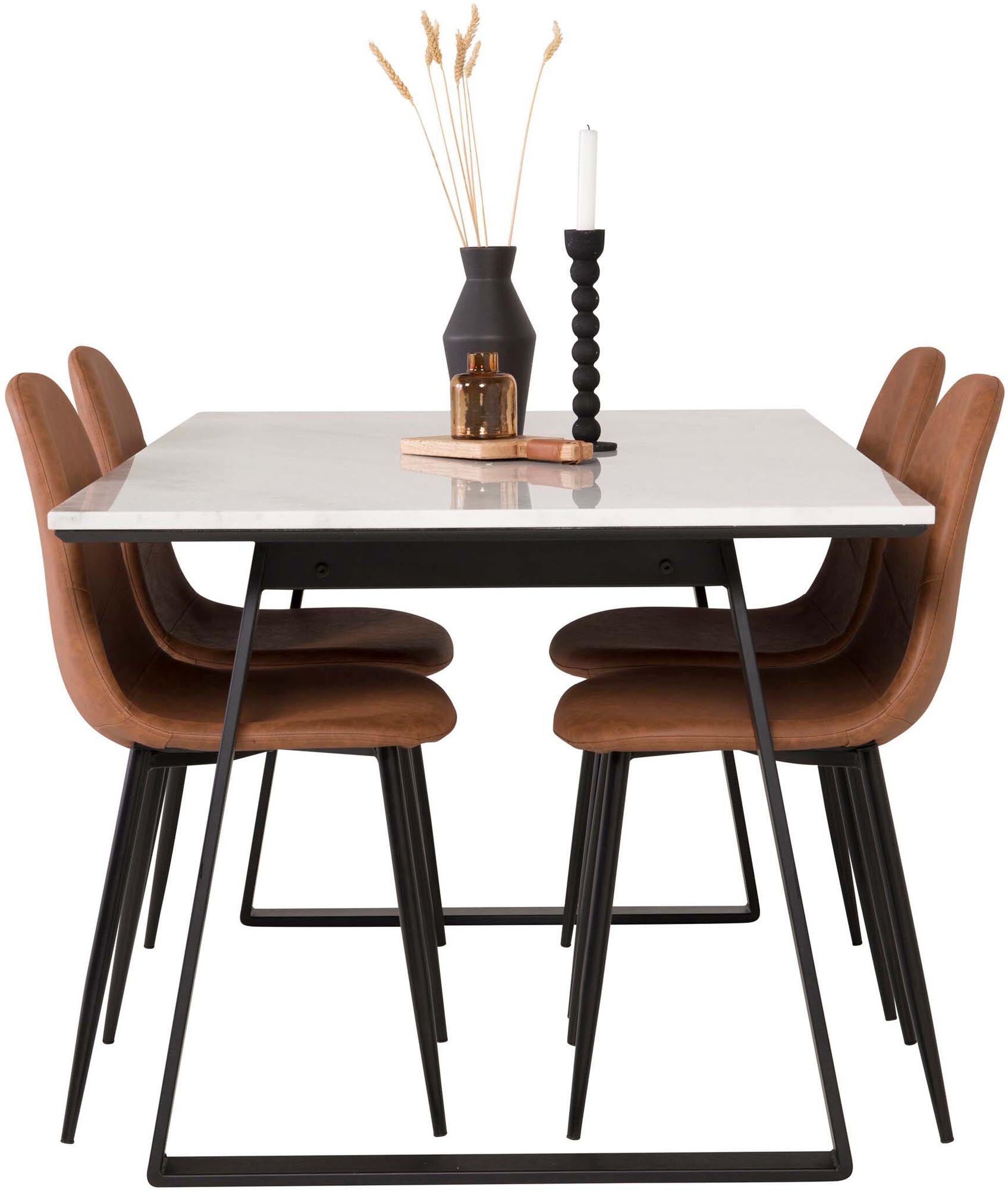 Estelle Esszimmerset + Polar 140cm/4St. in Schwarz Braun präsentiert im Onlineshop von KAQTU Design AG. Esszimmerset ist von Venture Home